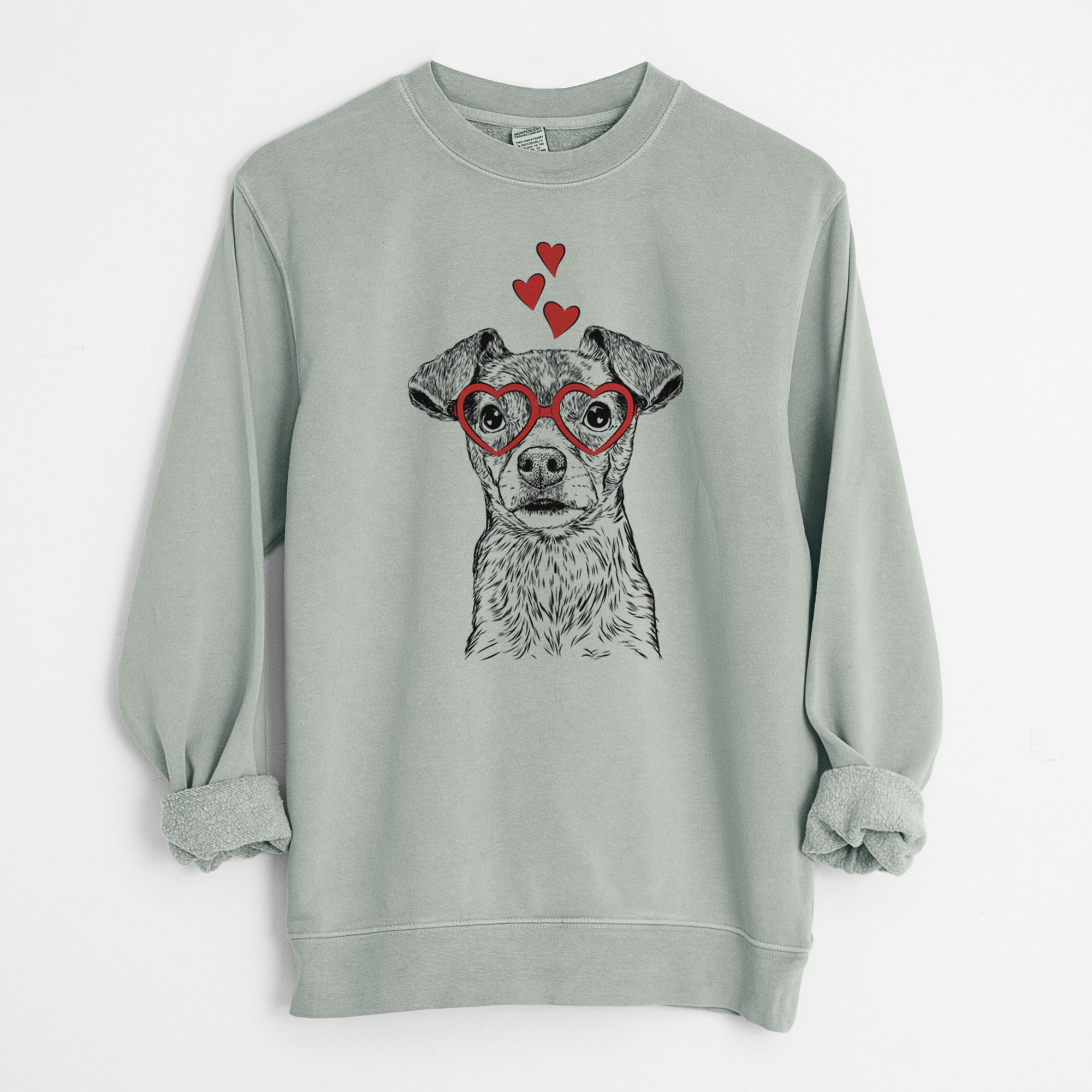 Valentine Olive the Mixed Breed - Unisex Pigment Dyed Crew Sweatshirt