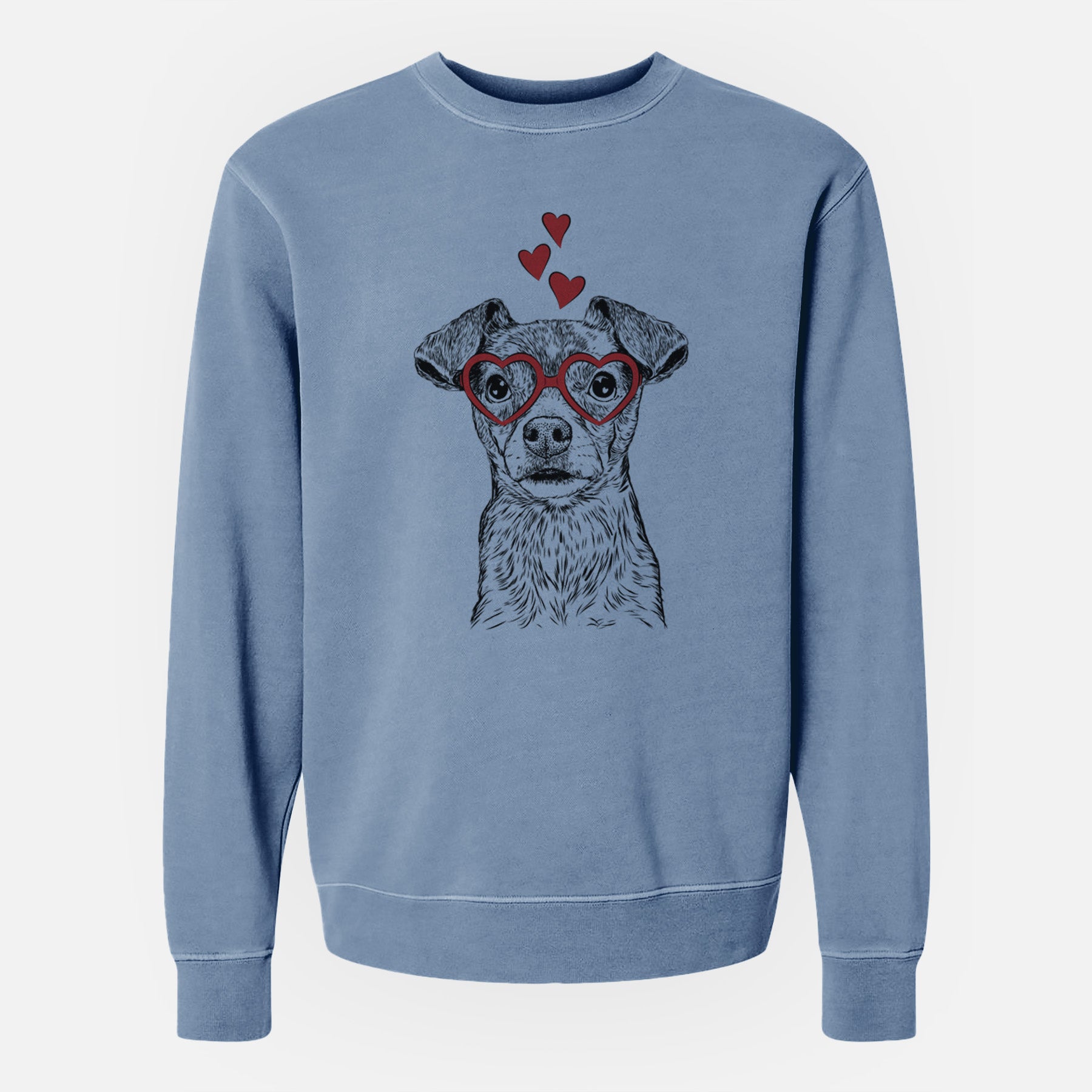 Valentine Olive the Mixed Breed - Unisex Pigment Dyed Crew Sweatshirt