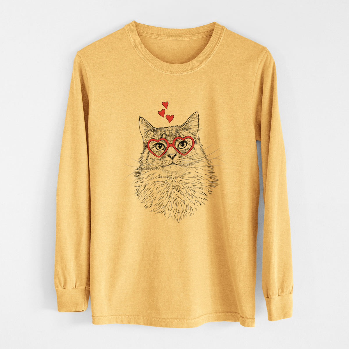 Valentine Olive the Cat - Heavyweight 100% Cotton Long Sleeve