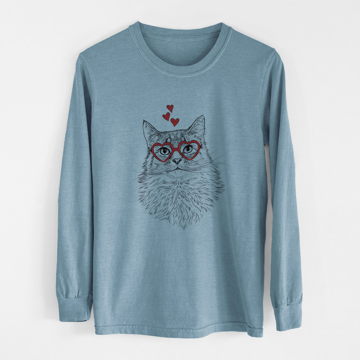 Valentine Olive the Cat - Heavyweight 100% Cotton Long Sleeve