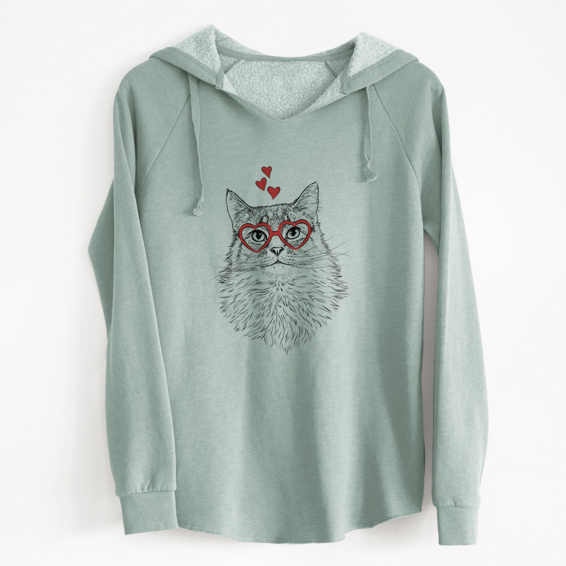 Valentine Olive the Cat - Cali Wave Hooded Sweatshirt