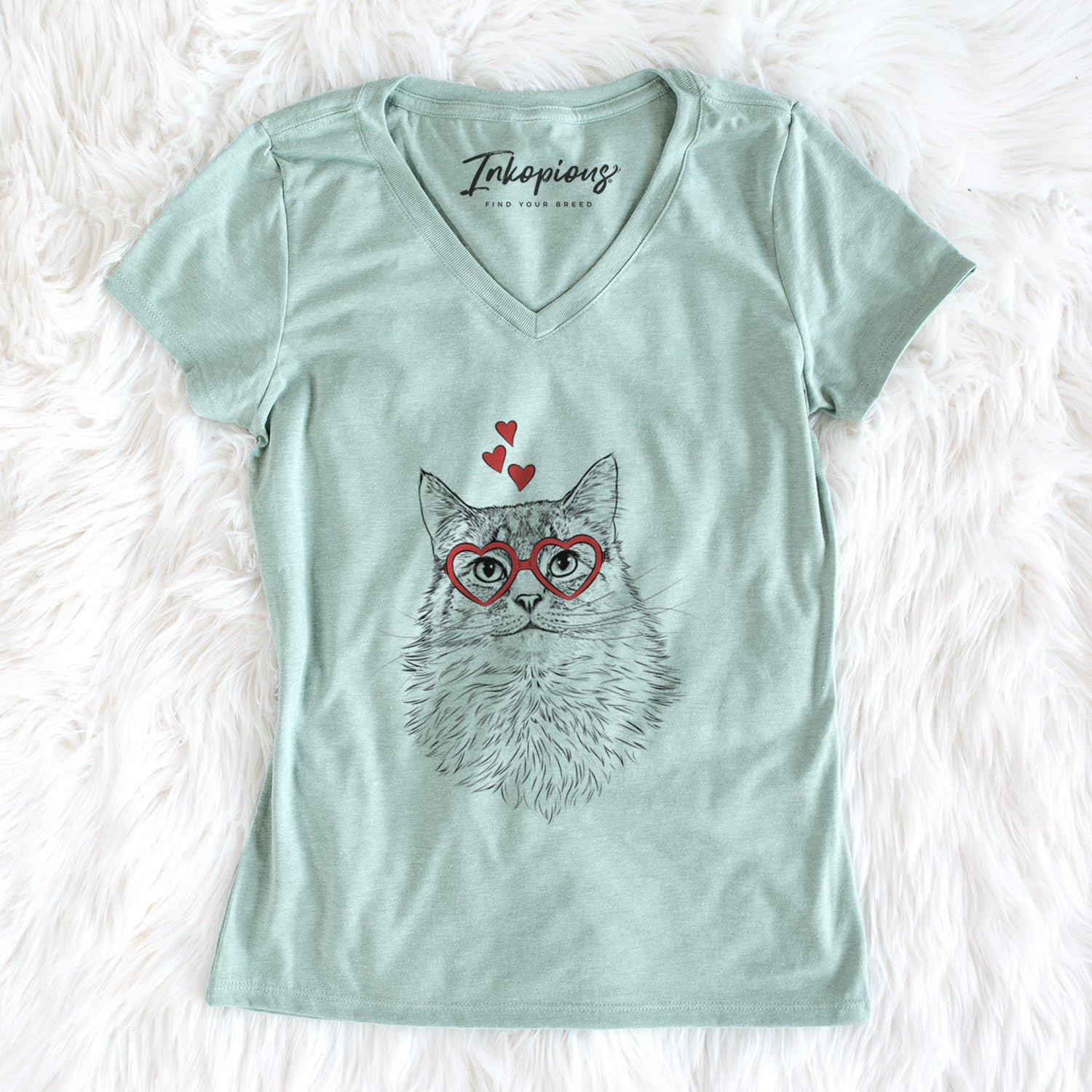 Valentine Olive the Cat - Women's Perfect V-neck Shirt