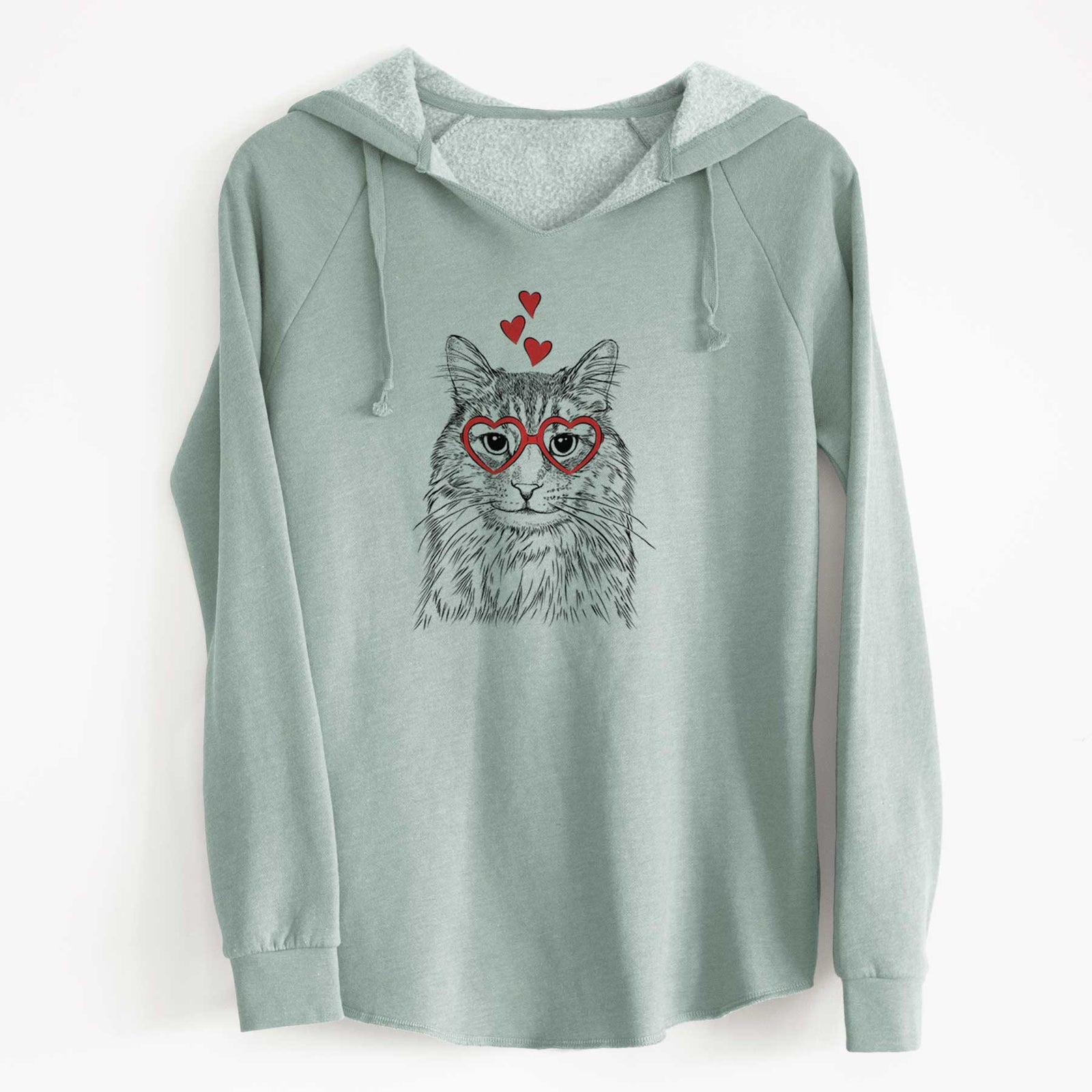 Valentine Oliver Fluff the Maine Coon Mix Cat - Cali Wave Hooded Sweatshirt