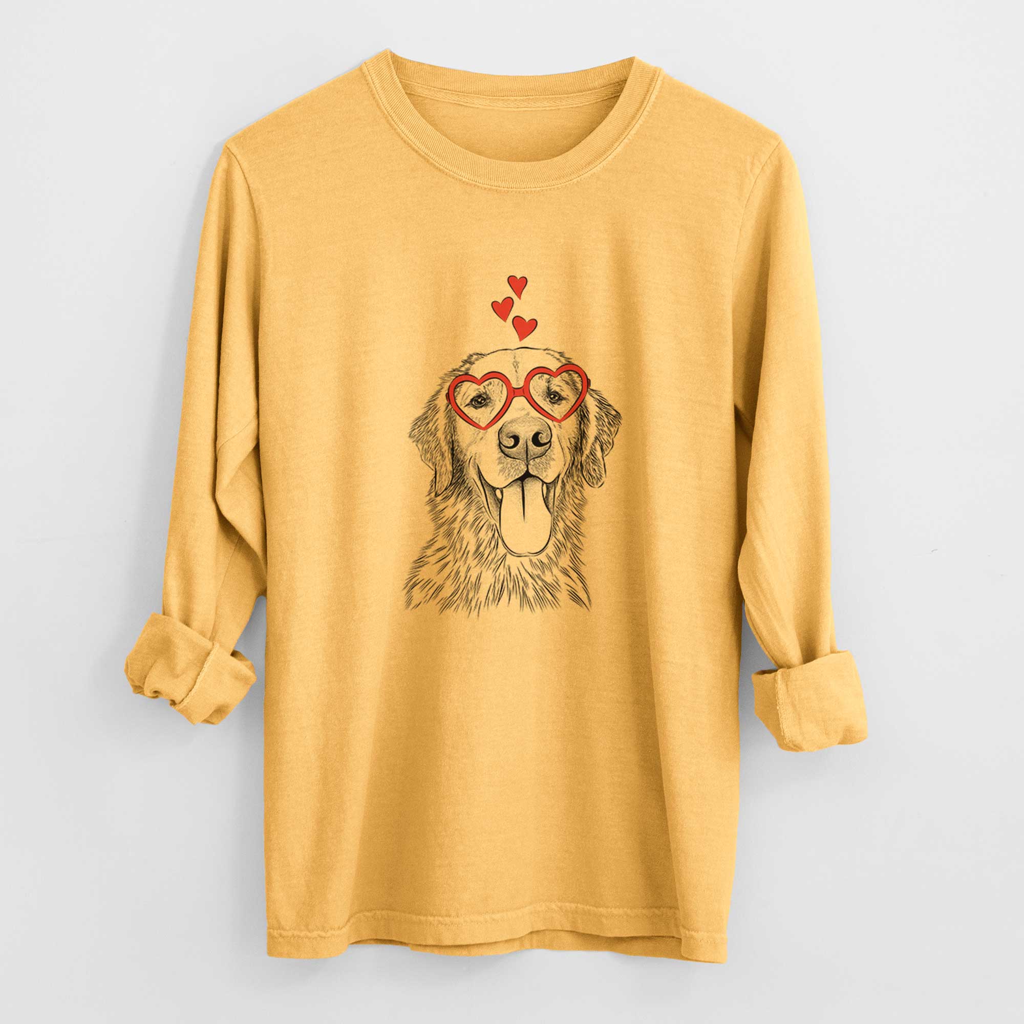 Valentine Oliver Tredup the Golden Retriever - Heavyweight 100% Cotton Long Sleeve