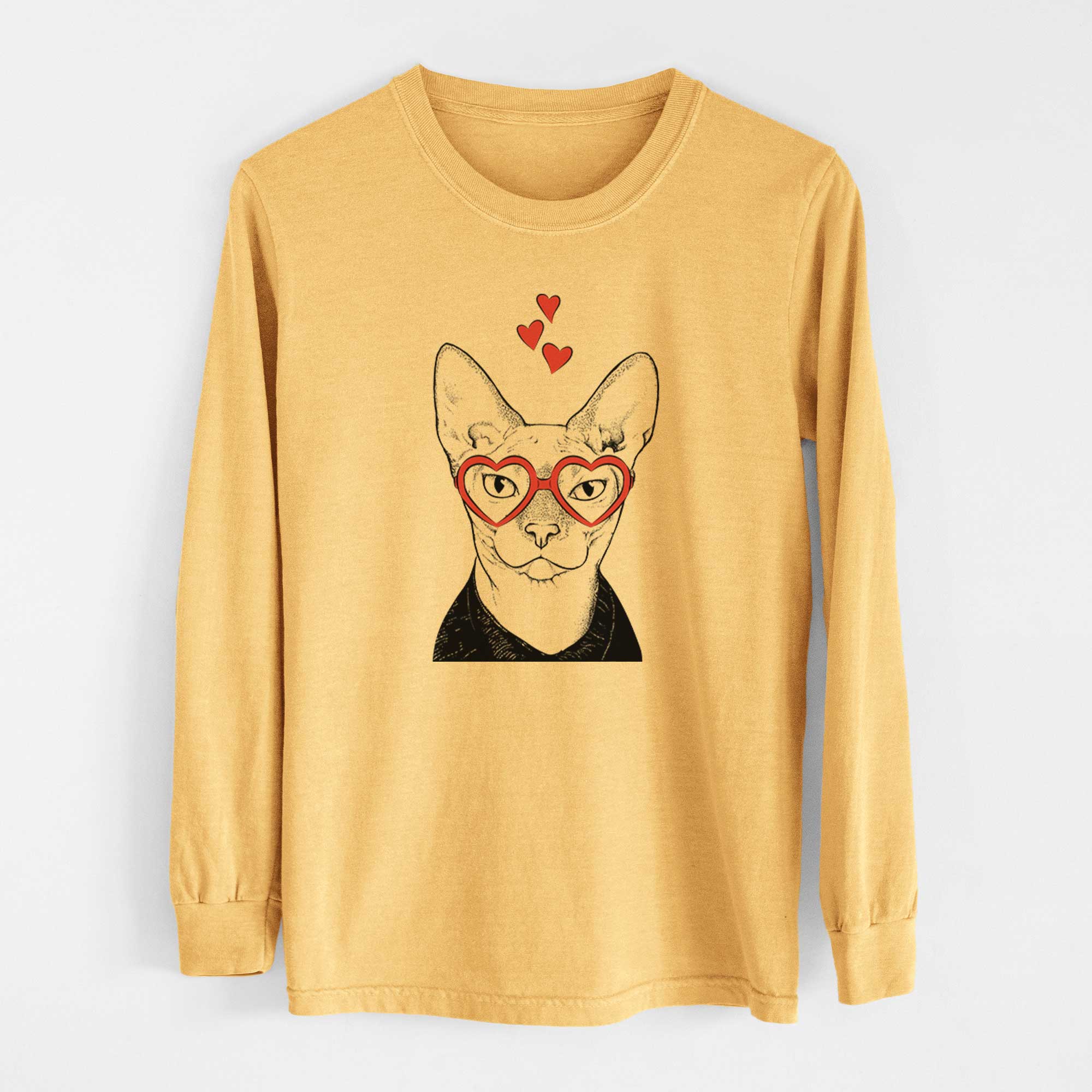 Valentine Oliver Watson the Sphynx Cat - Heavyweight 100% Cotton Long Sleeve