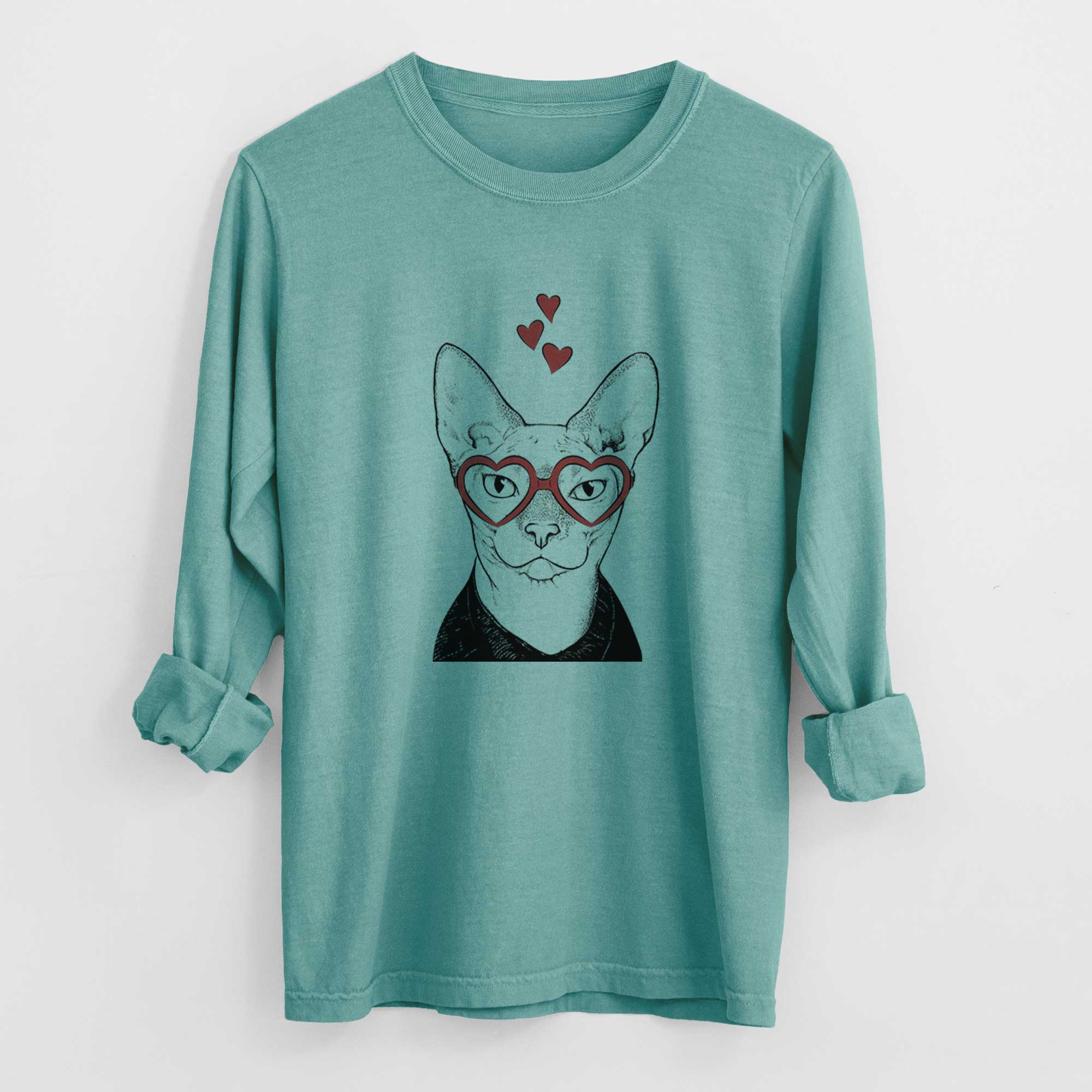 Valentine Oliver Watson the Sphynx Cat - Heavyweight 100% Cotton Long Sleeve