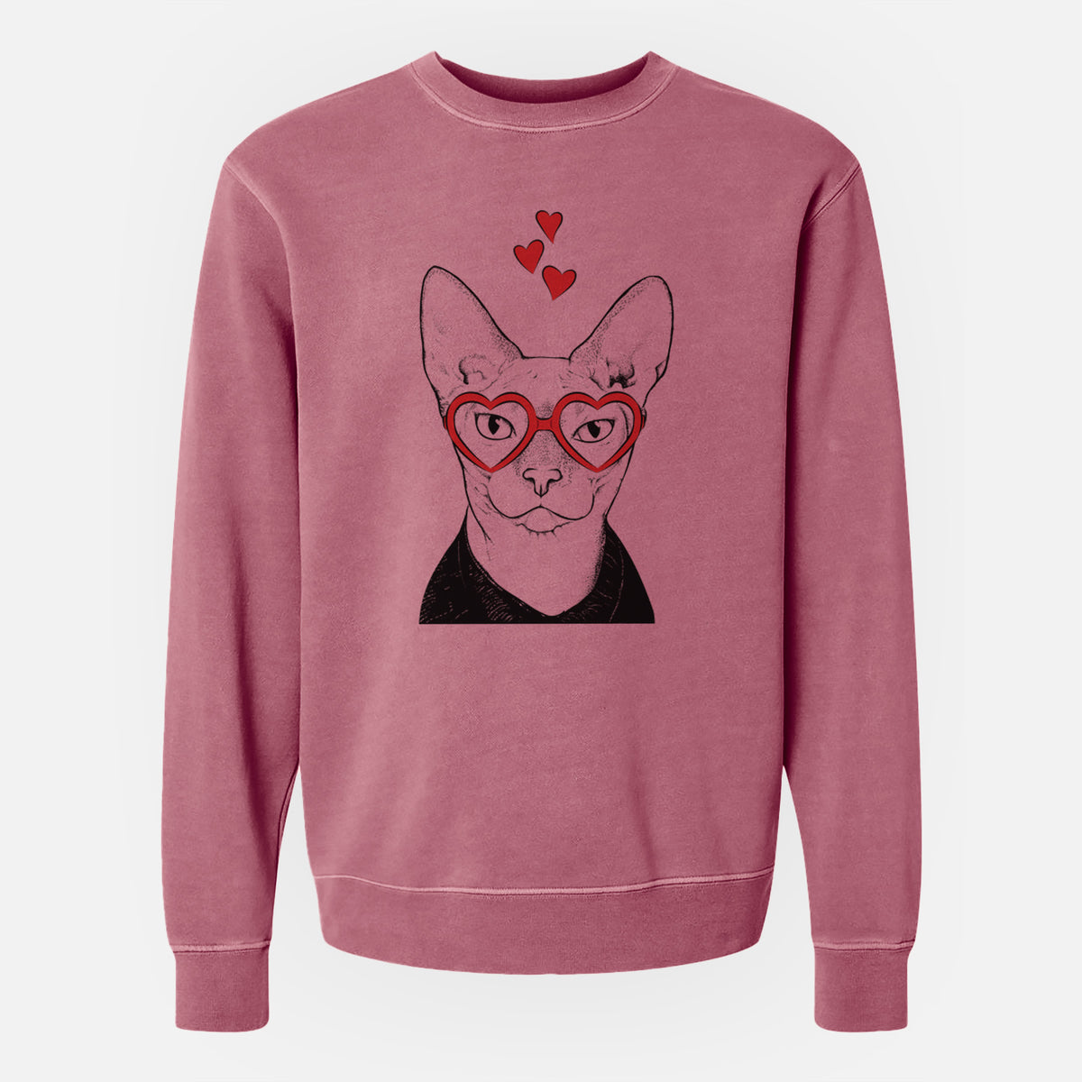 Valentine Oliver Watson the Sphynx Cat - Unisex Pigment Dyed Crew Sweatshirt