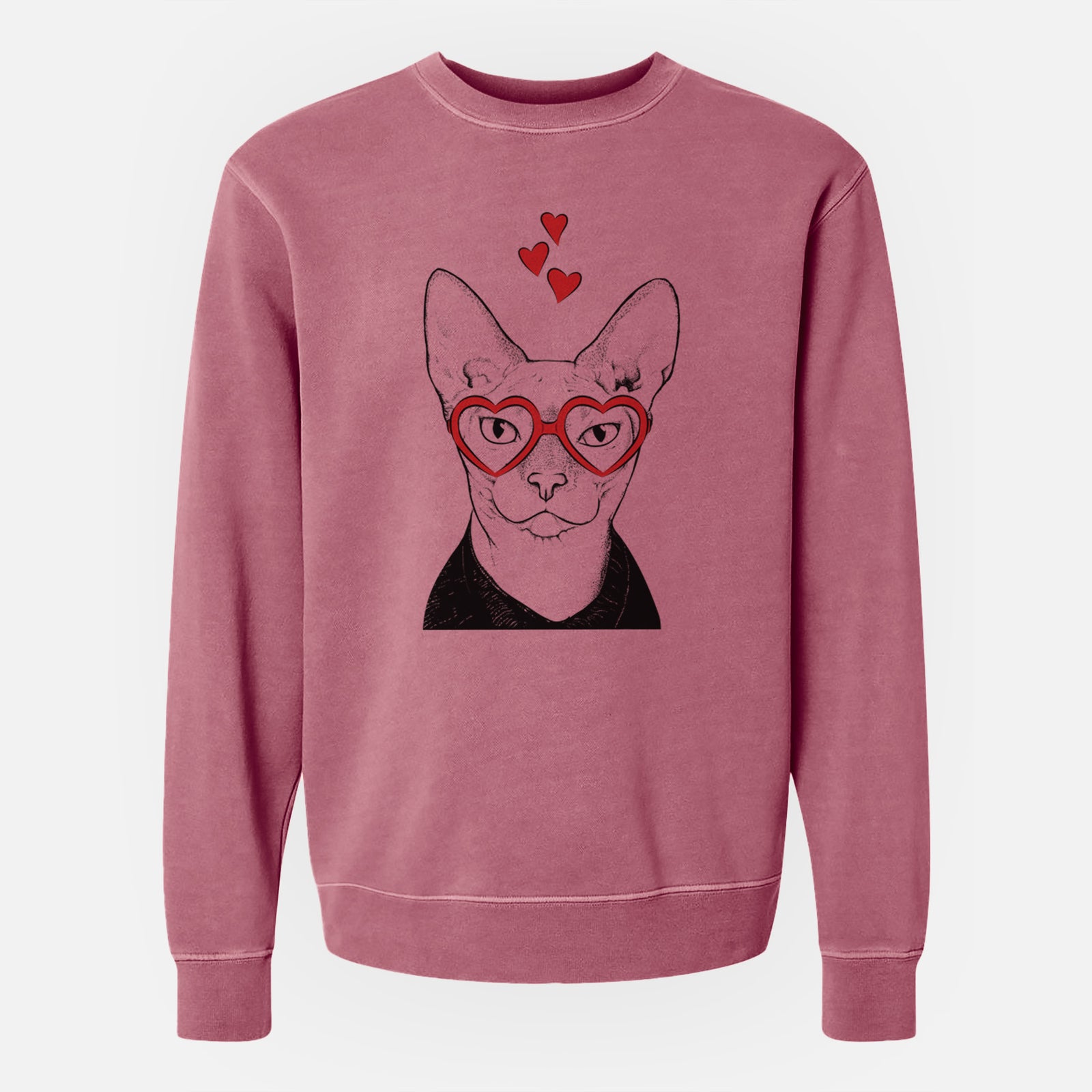 Valentine Oliver Watson the Sphynx Cat - Unisex Pigment Dyed Crew Sweatshirt