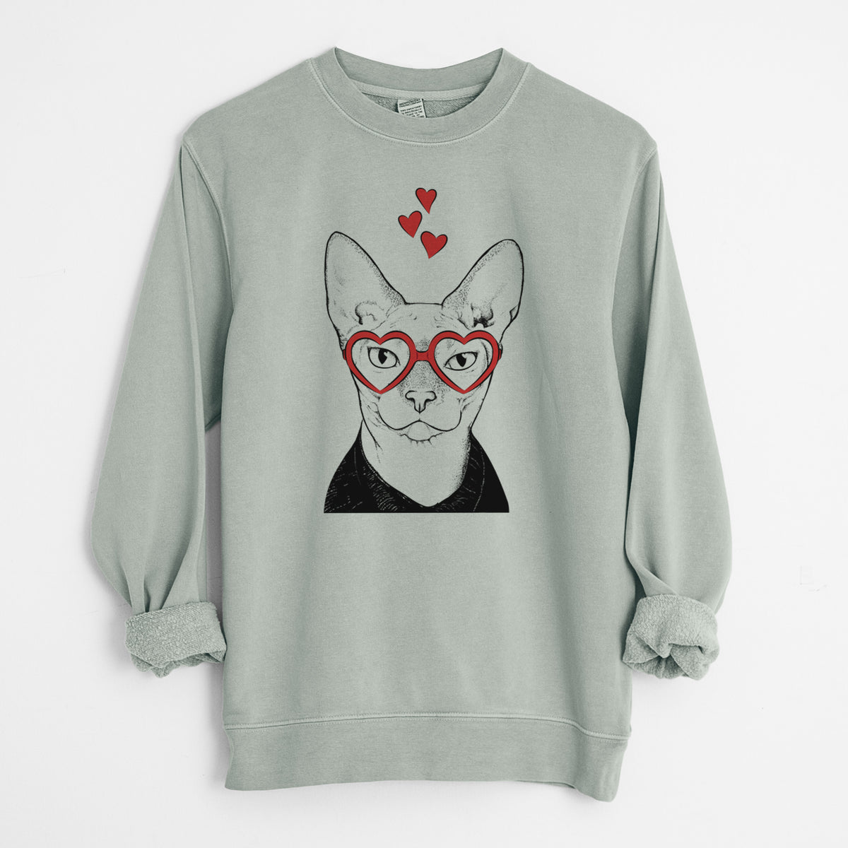Valentine Oliver Watson the Sphynx Cat - Unisex Pigment Dyed Crew Sweatshirt