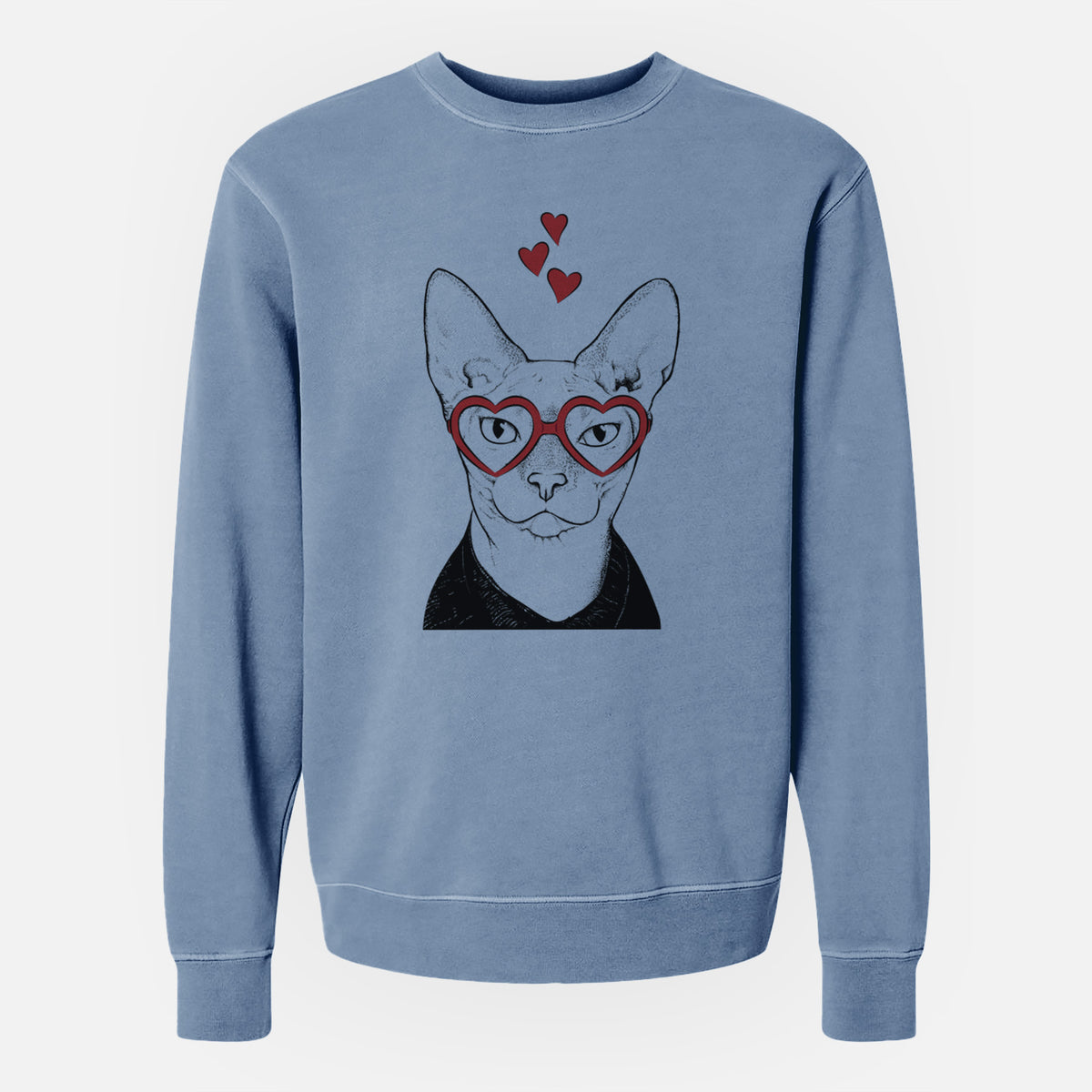 Valentine Oliver Watson the Sphynx Cat - Unisex Pigment Dyed Crew Sweatshirt