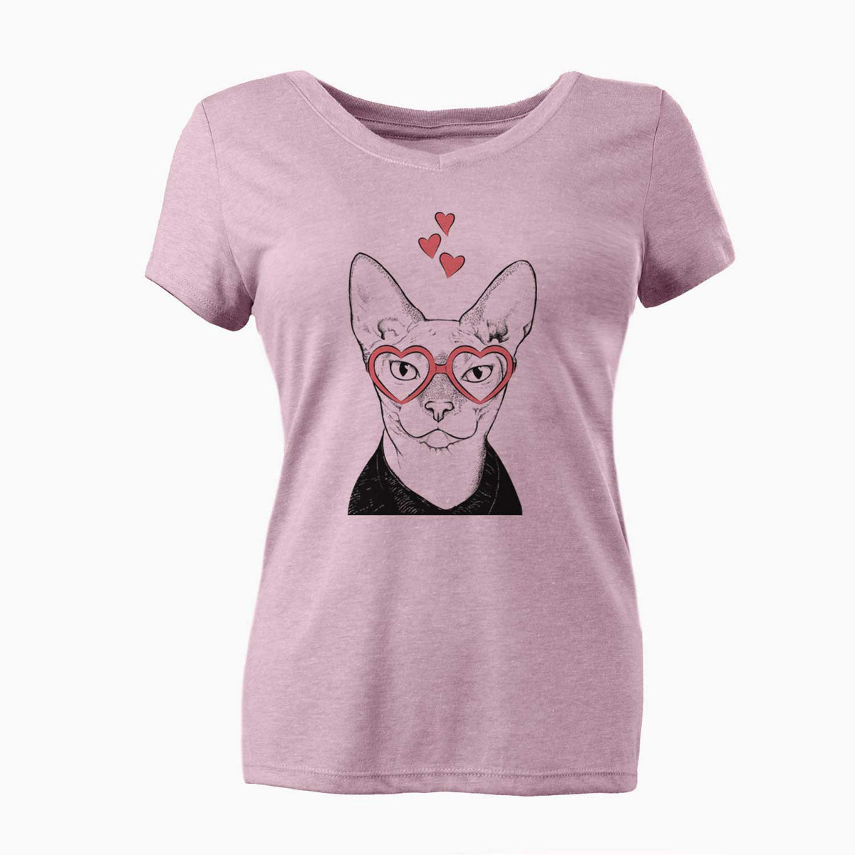 Valentine Oliver Watson the Sphynx Cat - Women's V-neck Shirt