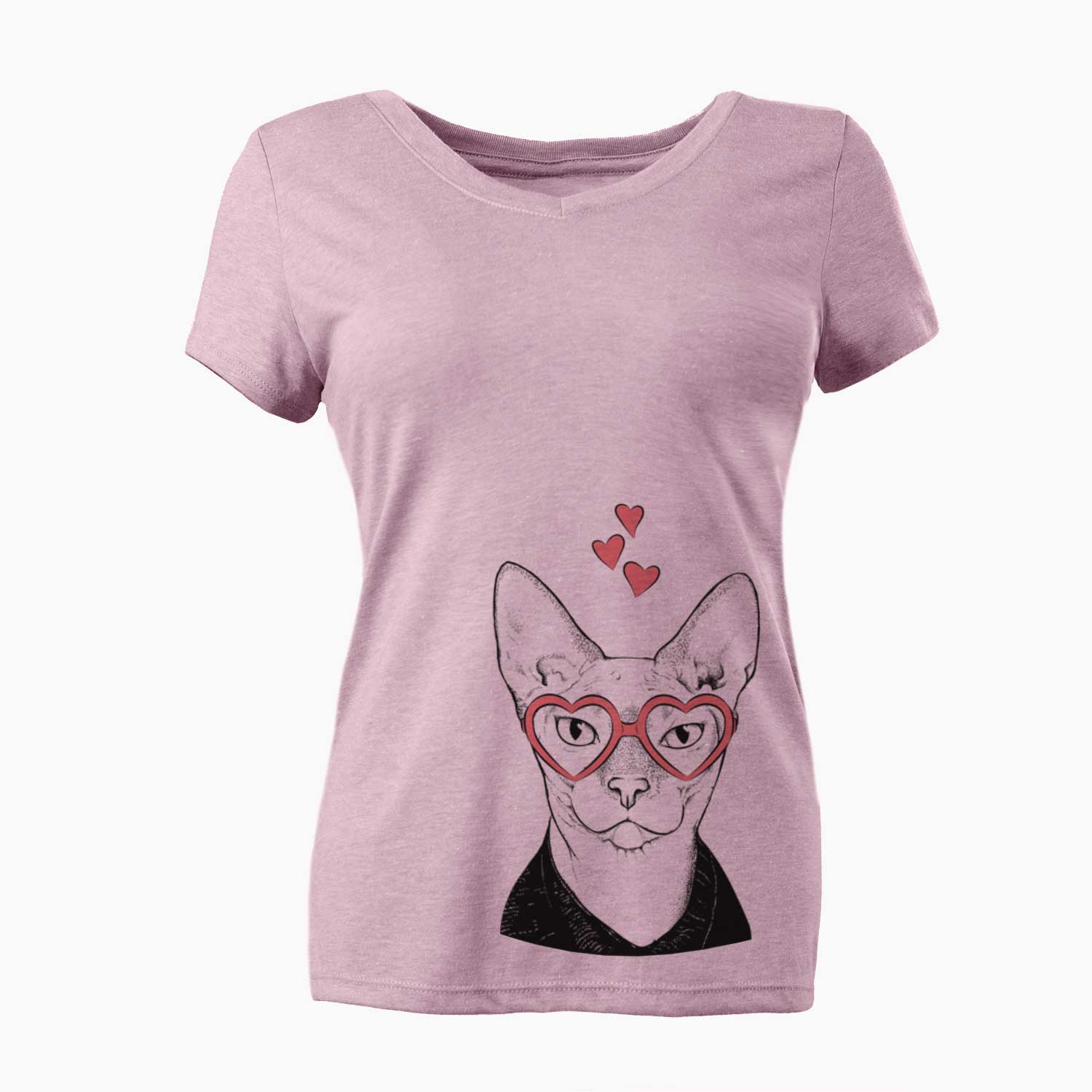 Valentine Oliver Watson the Sphynx Cat - Women's V-neck Shirt