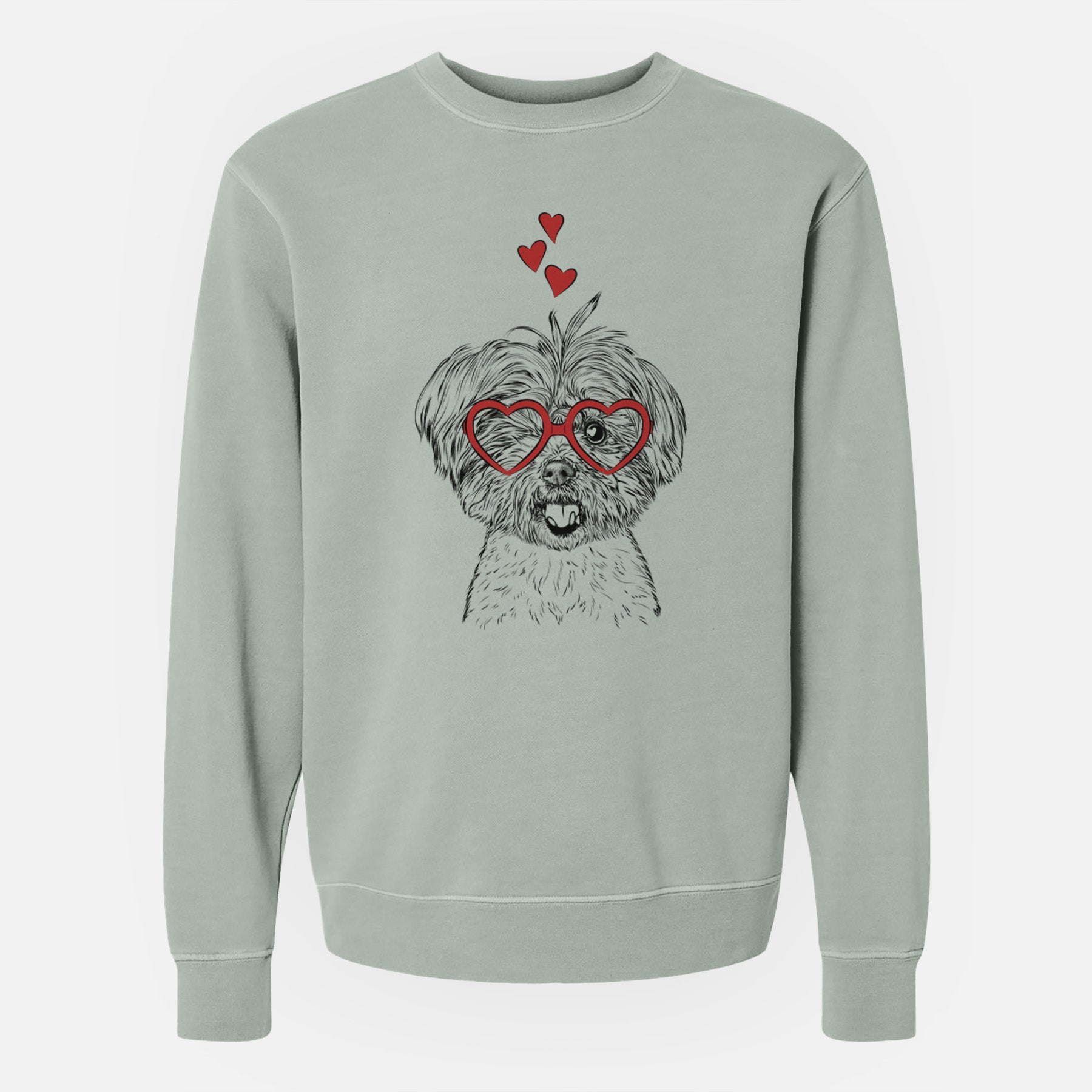 Valentine Oliver the Yorkie Mix - Unisex Pigment Dyed Crew Sweatshirt