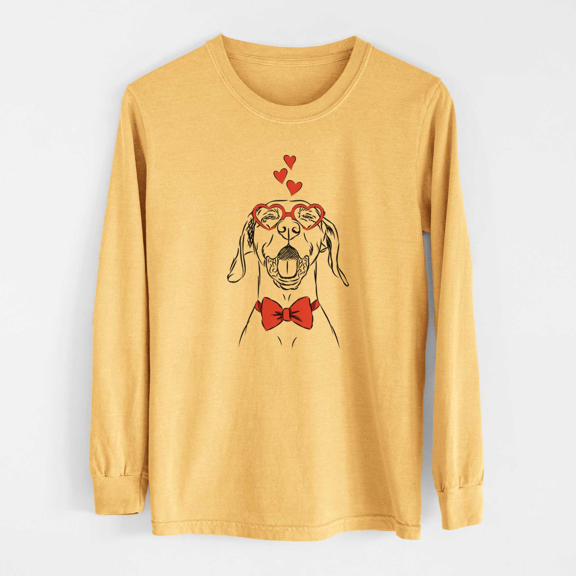 Valentine Ollie the Vizsla - Heavyweight 100% Cotton Long Sleeve