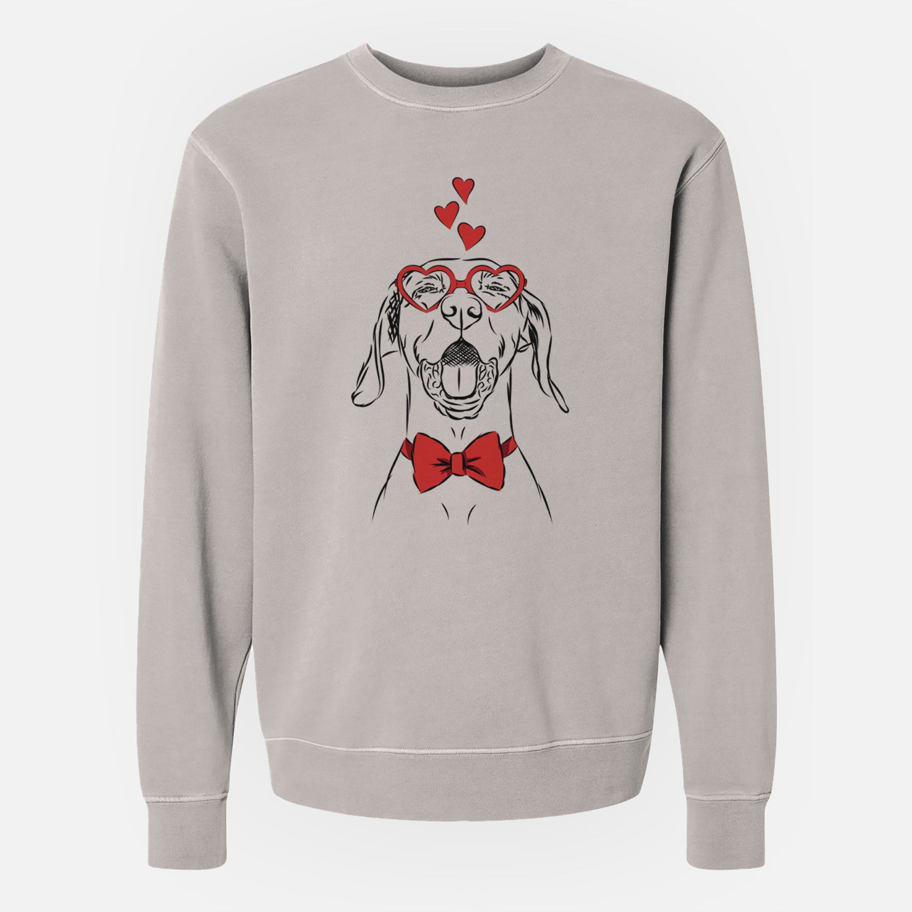 Valentine Ollie the Vizsla - Unisex Pigment Dyed Crew Sweatshirt