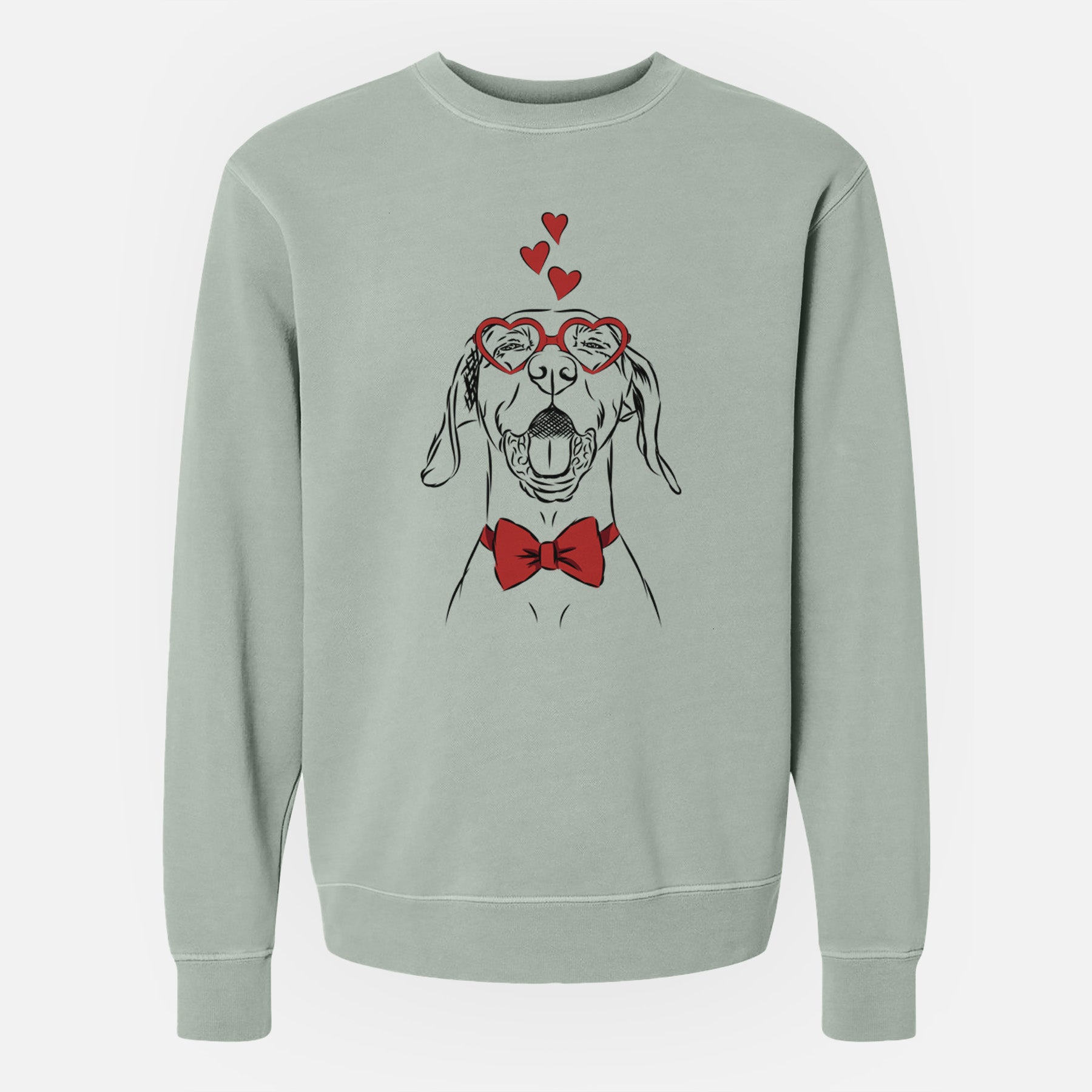 Valentine Ollie the Vizsla - Unisex Pigment Dyed Crew Sweatshirt