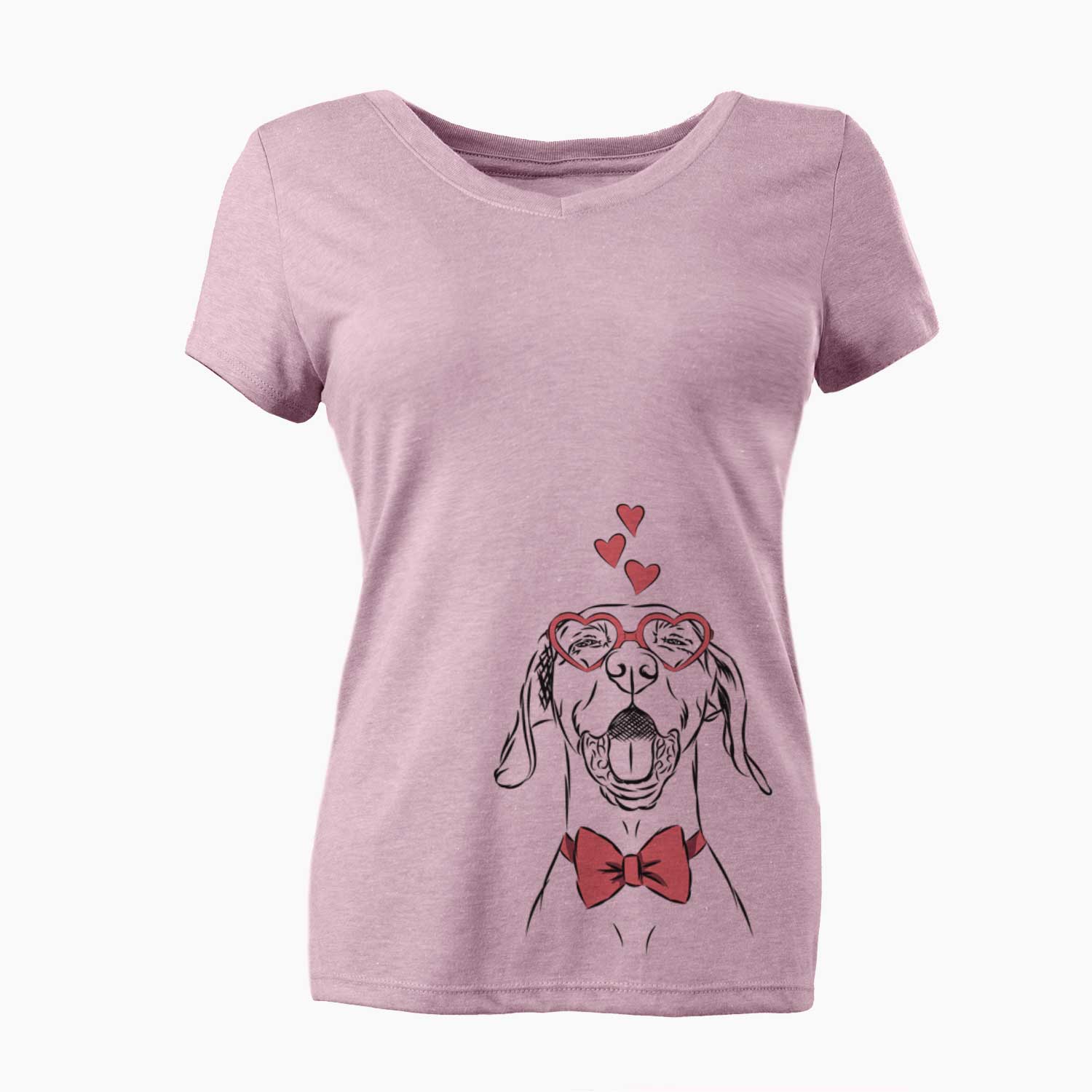 Valentine Ollie the Vizsla - Women's V-neck Shirt