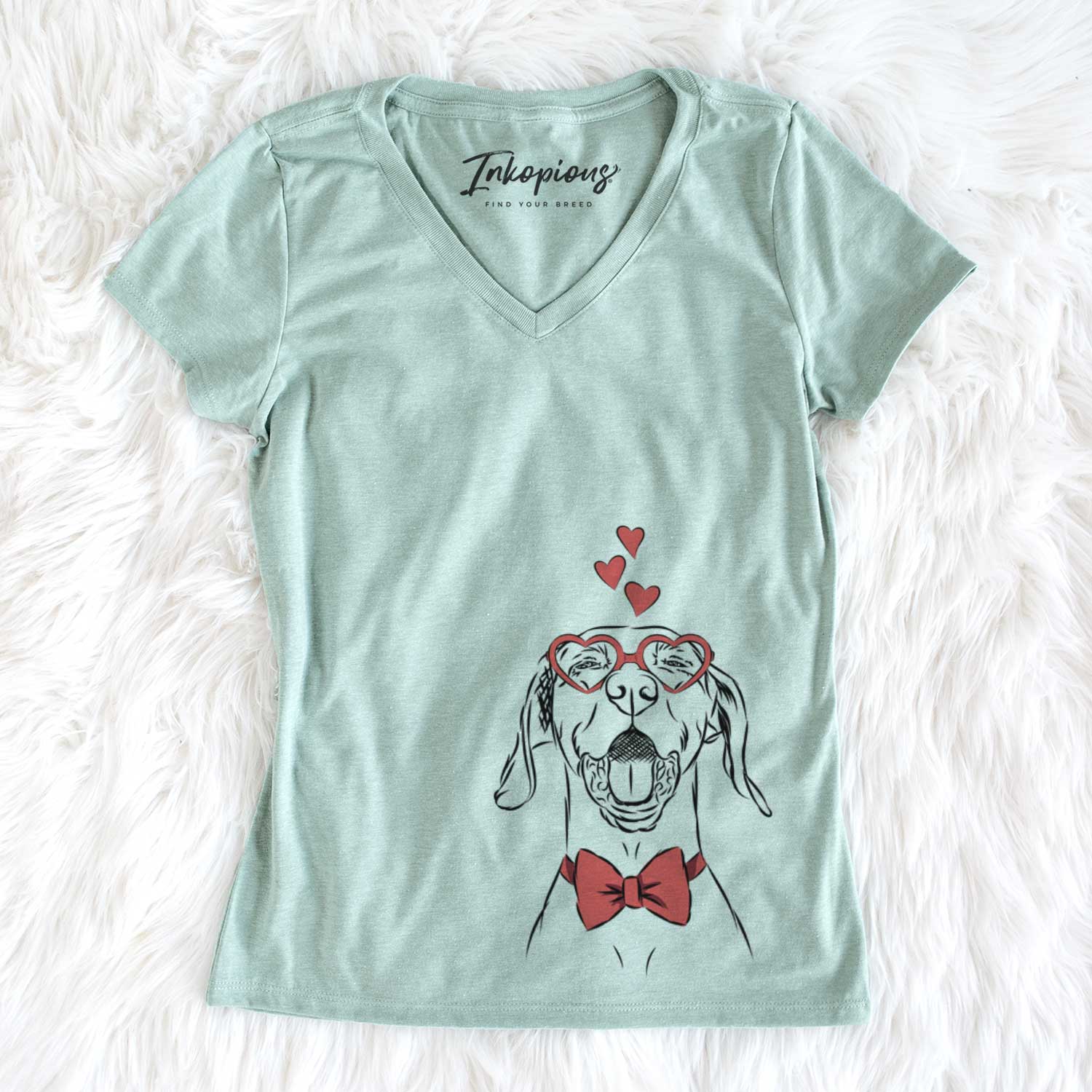 Valentine Ollie the Vizsla - Women's V-neck Shirt