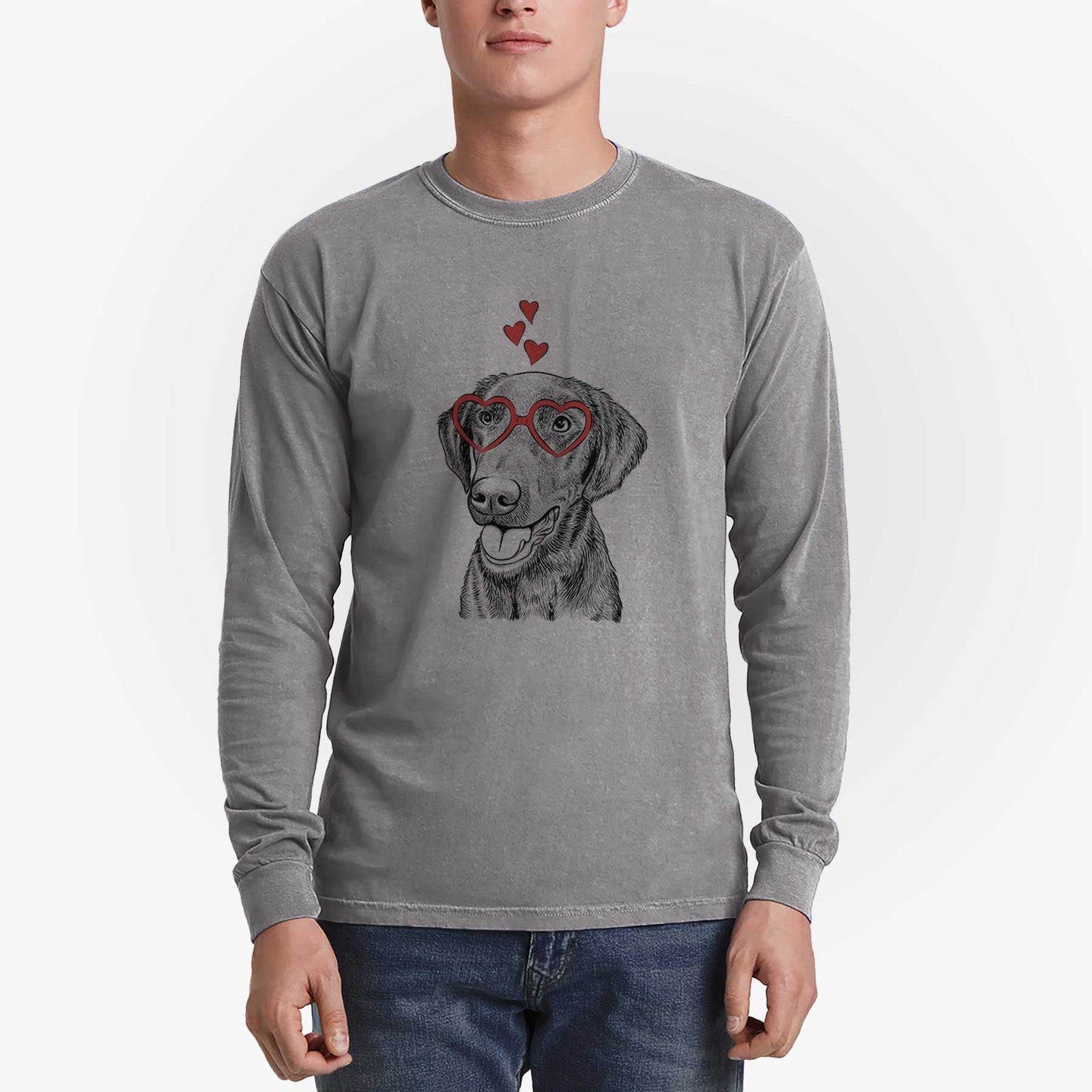 Valentine Onyx the Labrador Retriever - Heavyweight 100% Cotton Long Sleeve
