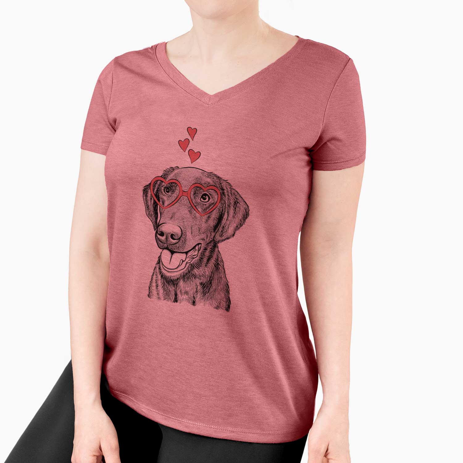 Valentine Onyx the Labrador Retriever - Women's V-neck Shirt