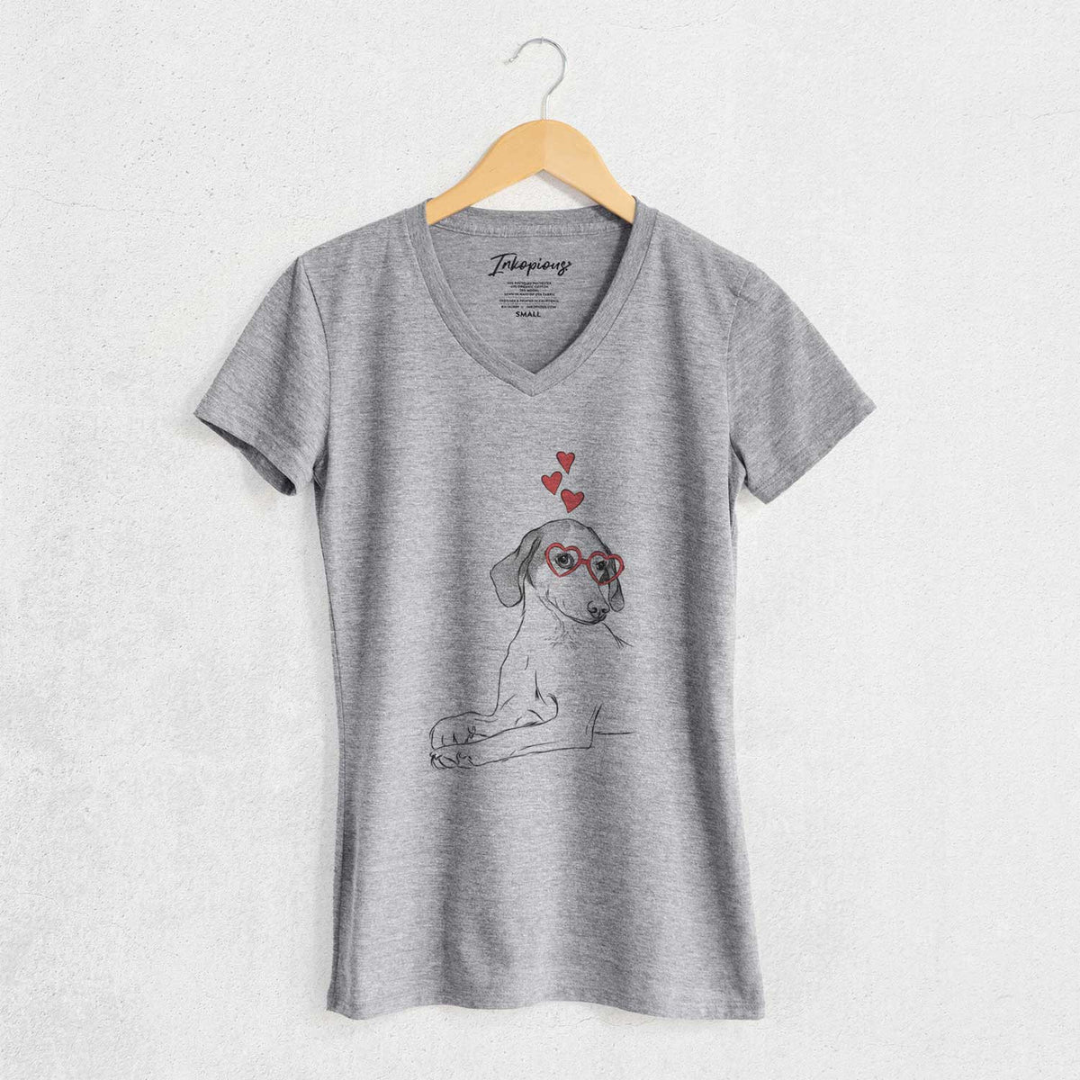 Valentine Opie the Foxhound - Women's V-neck Shirt