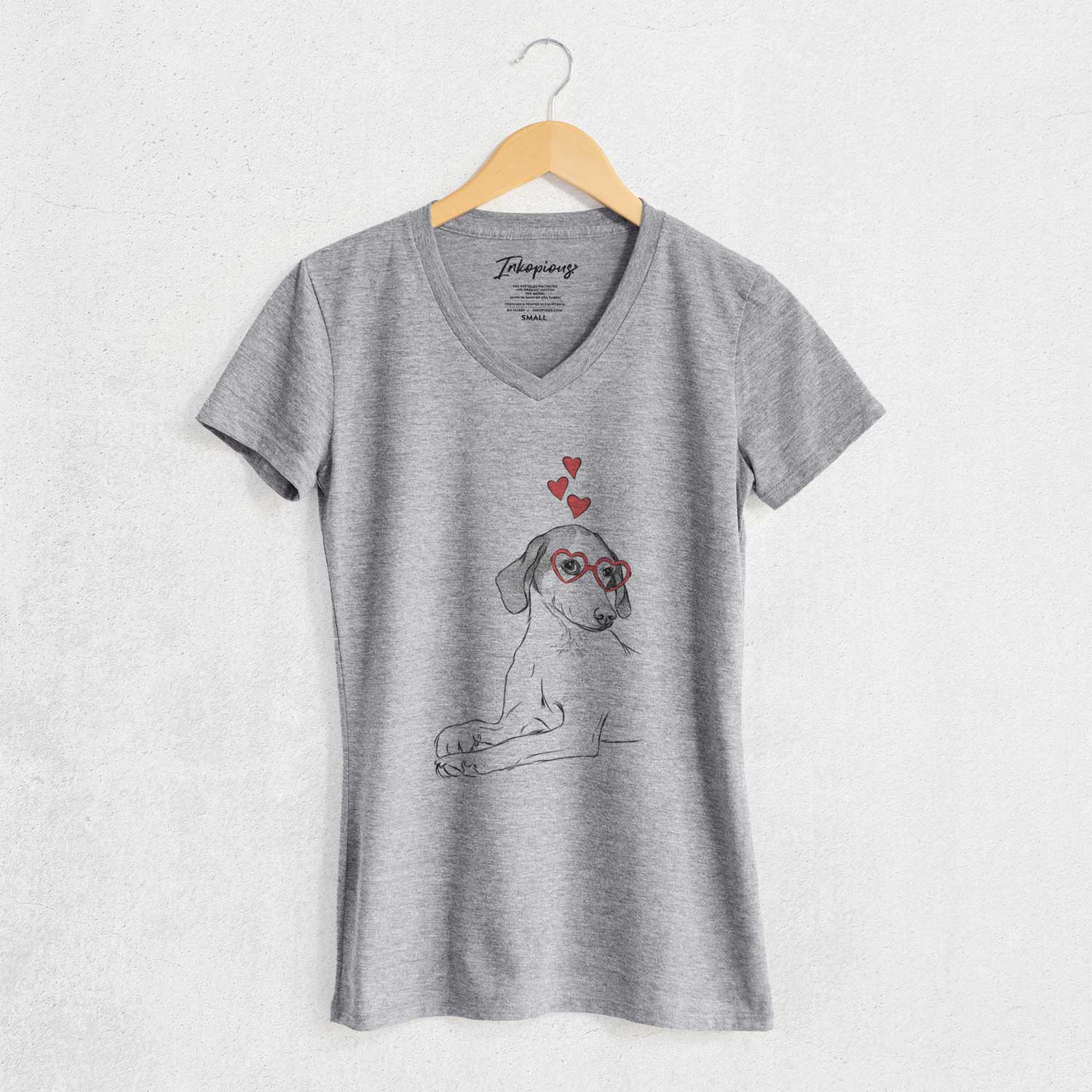Valentine Opie the Foxhound - Women's V-neck Shirt