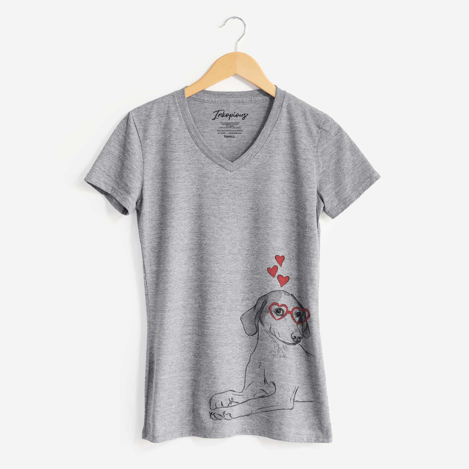 Valentine Opie the Foxhound - Women's V-neck Shirt