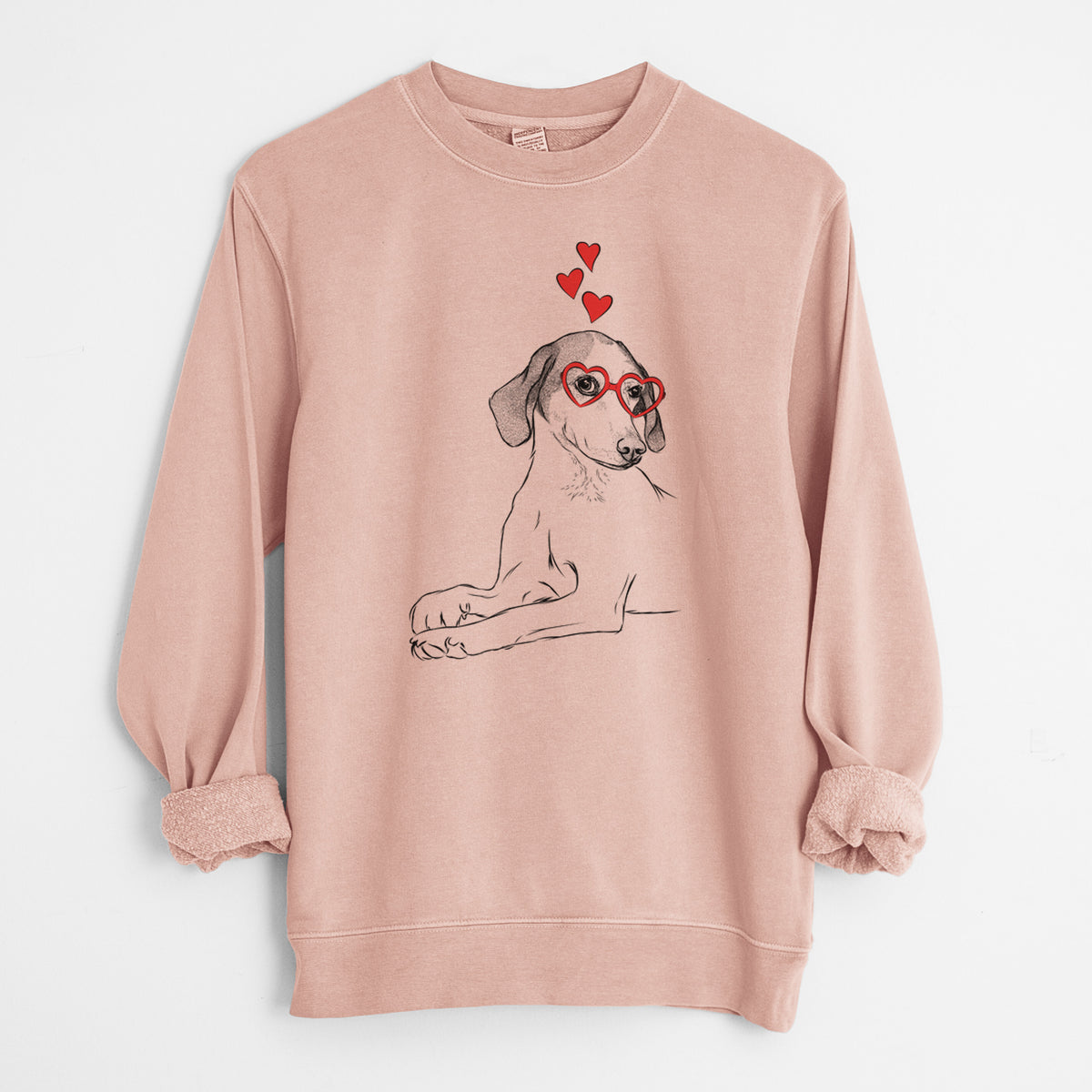 Valentine Opie the Foxhound - Unisex Pigment Dyed Crew Sweatshirt