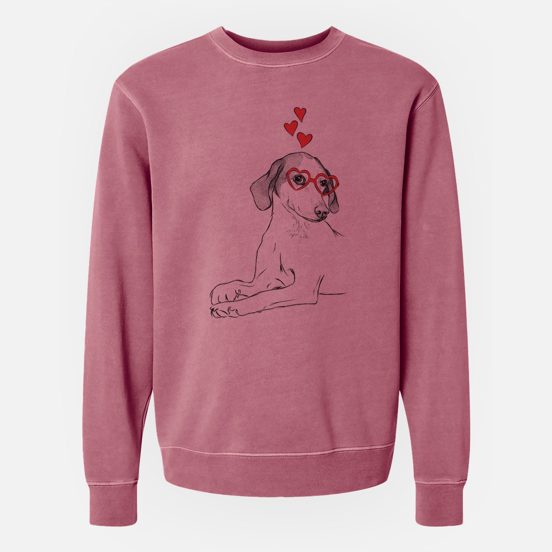 Valentine Opie the Foxhound - Unisex Pigment Dyed Crew Sweatshirt