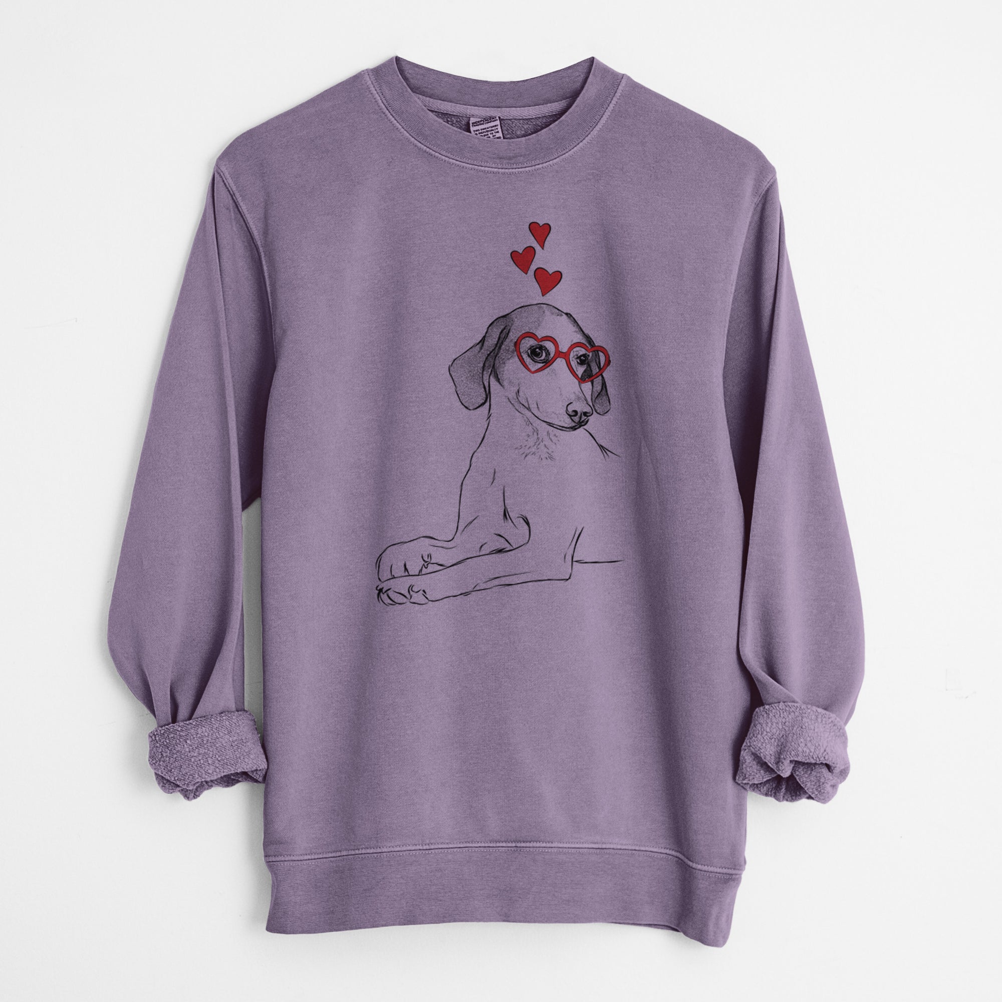 Valentine Opie the Foxhound - Unisex Pigment Dyed Crew Sweatshirt