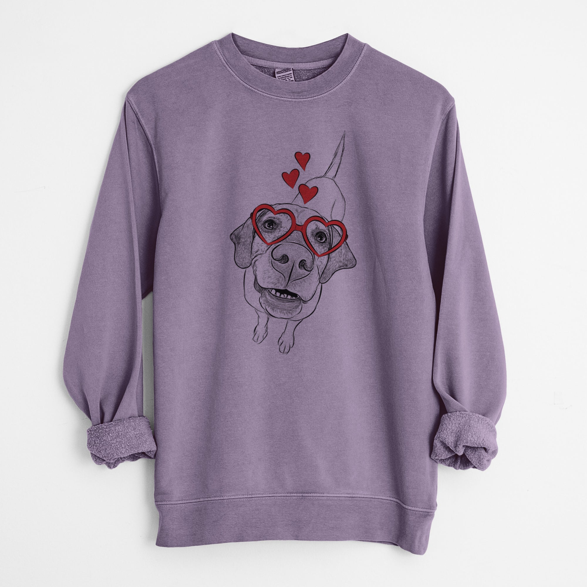 Valentine Oquirrh the Vizsla - Unisex Pigment Dyed Crew Sweatshirt