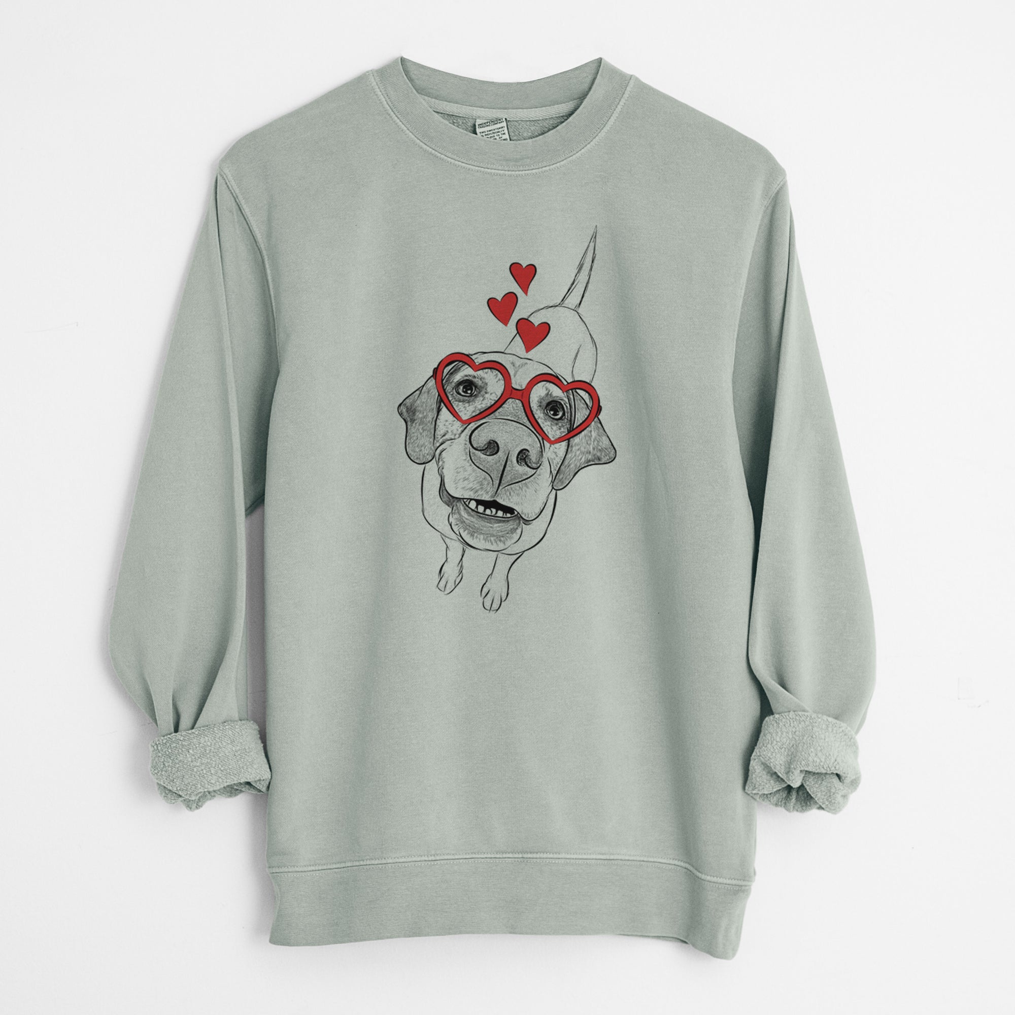 Valentine Oquirrh the Vizsla - Unisex Pigment Dyed Crew Sweatshirt