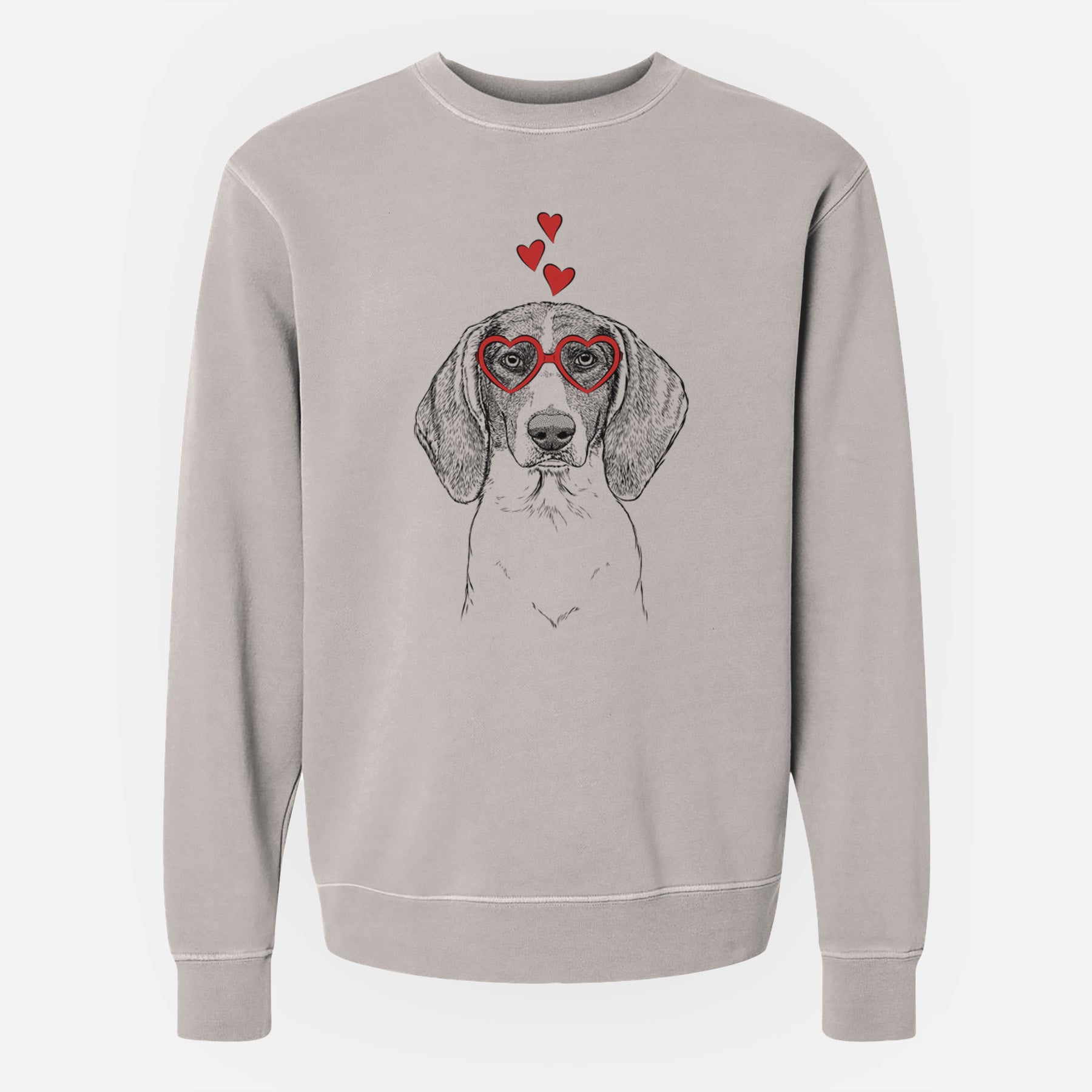 Valentine Orin the Treeing Walker Coonhound - Unisex Pigment Dyed Crew Sweatshirt