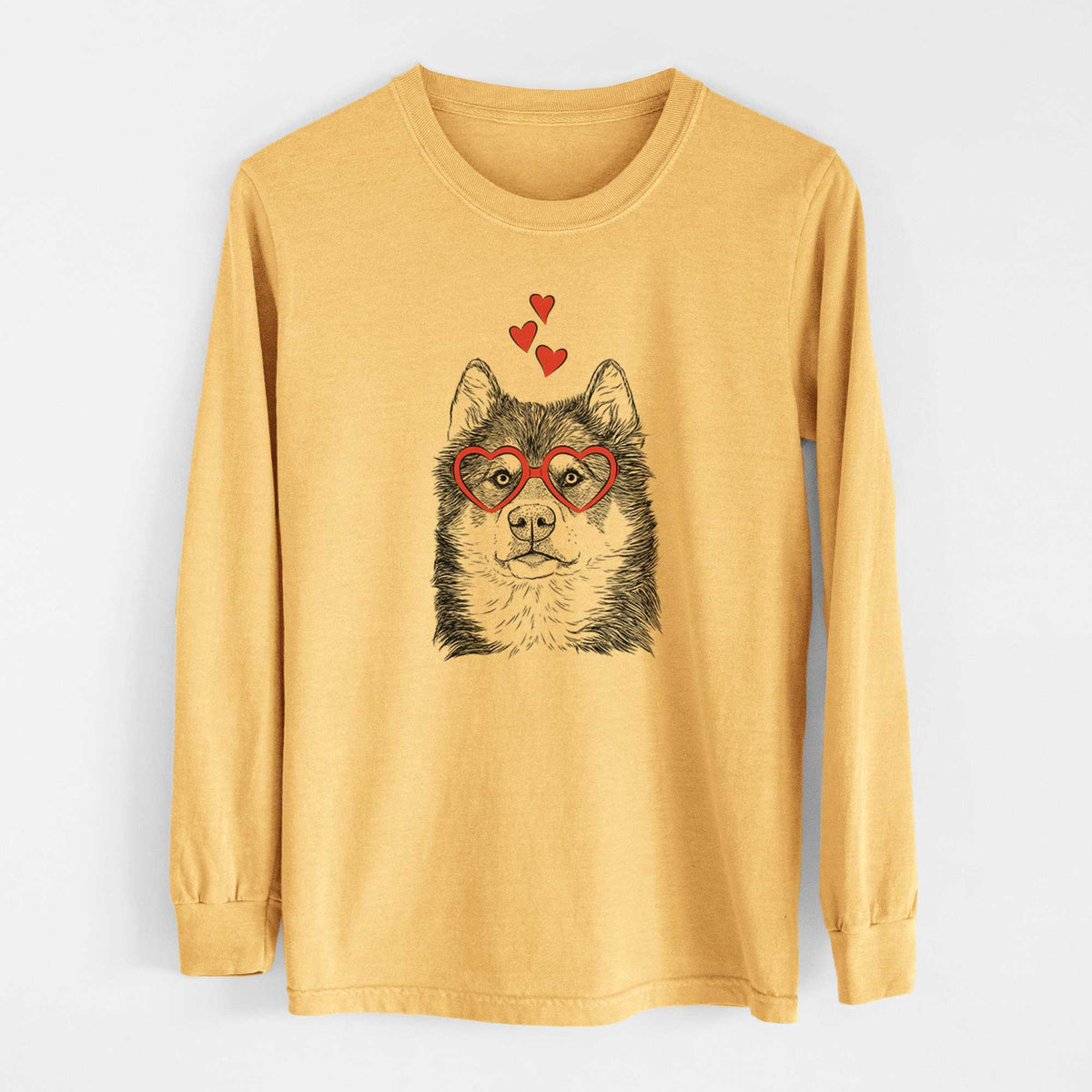 Valentine Oskar the Canadian Eskimo Dog - Heavyweight 100% Cotton Long Sleeve