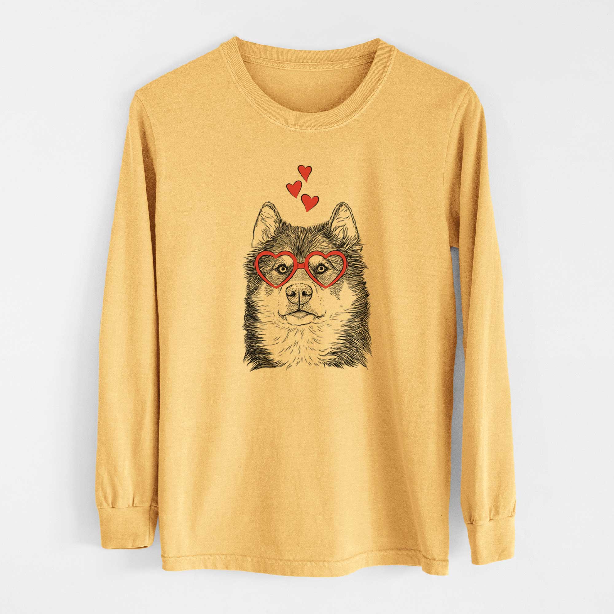 Valentine Oskar the Canadian Eskimo Dog - Heavyweight 100% Cotton Long Sleeve