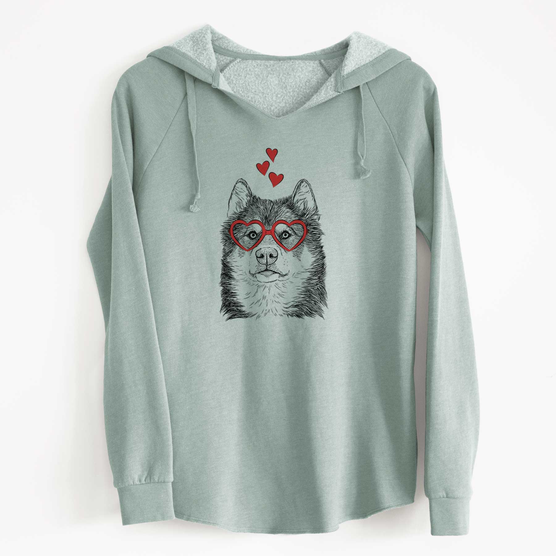 Valentine Oskar the Canadian Eskimo Dog - Cali Wave Hooded Sweatshirt