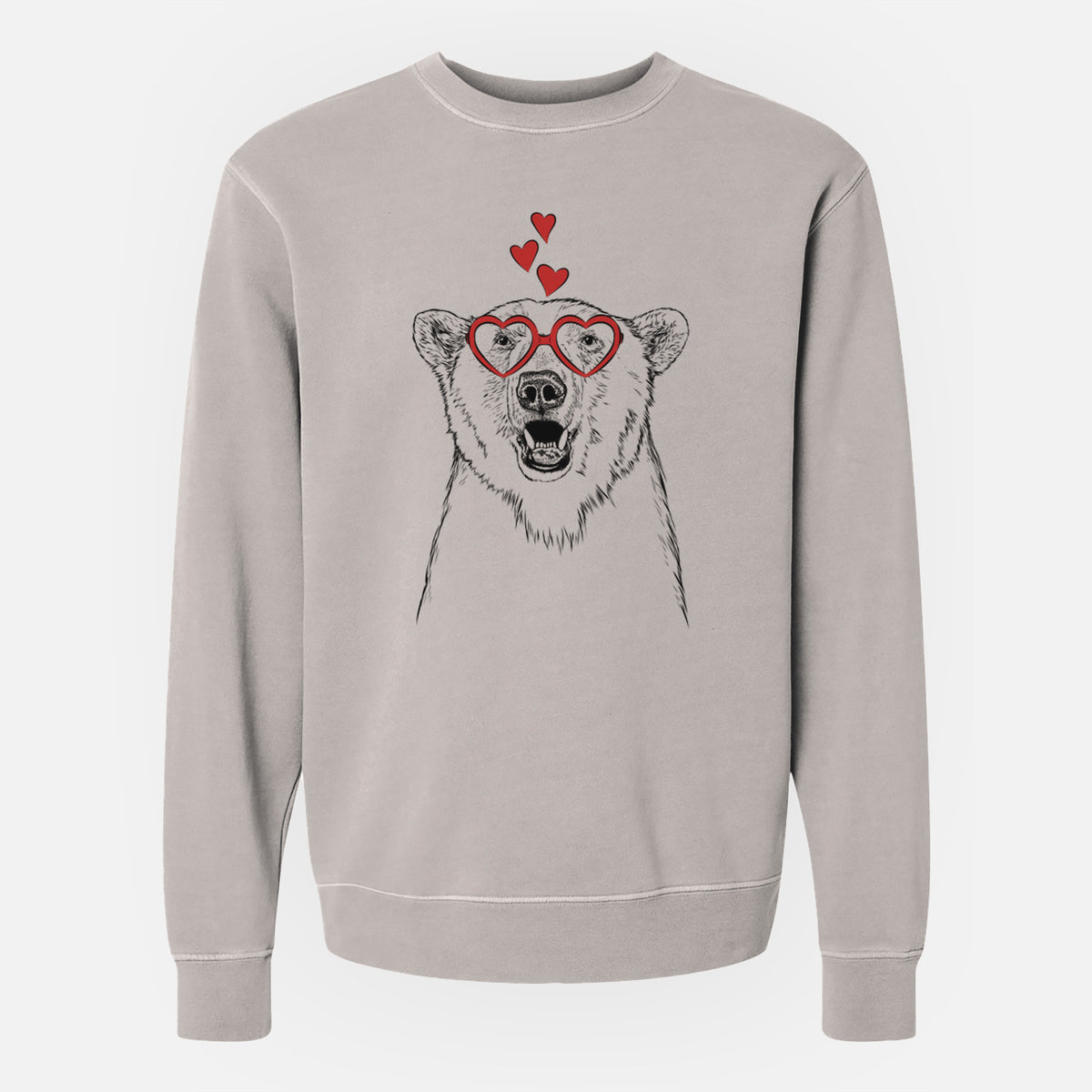 Valentine Oslo the Polar Bear - Unisex Pigment Dyed Crew Sweatshirt