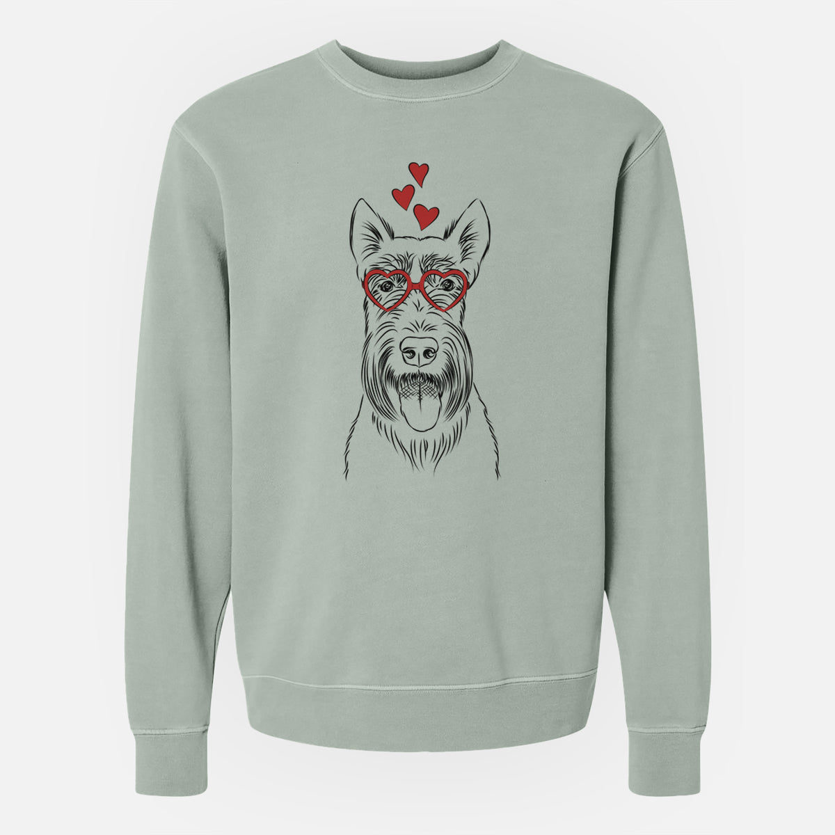 Valentine Oswald the Scottish Terrier - Unisex Pigment Dyed Crew Sweatshirt