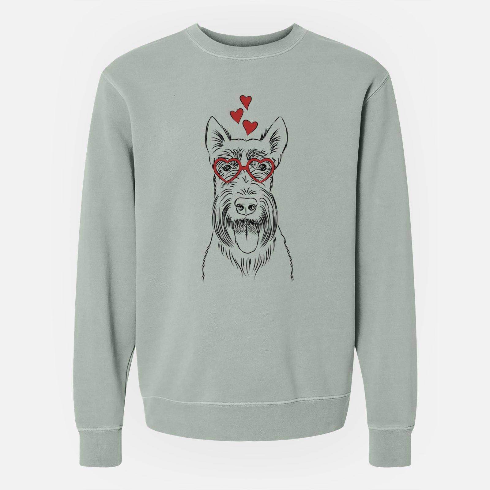 Valentine Oswald the Scottish Terrier - Unisex Pigment Dyed Crew Sweatshirt