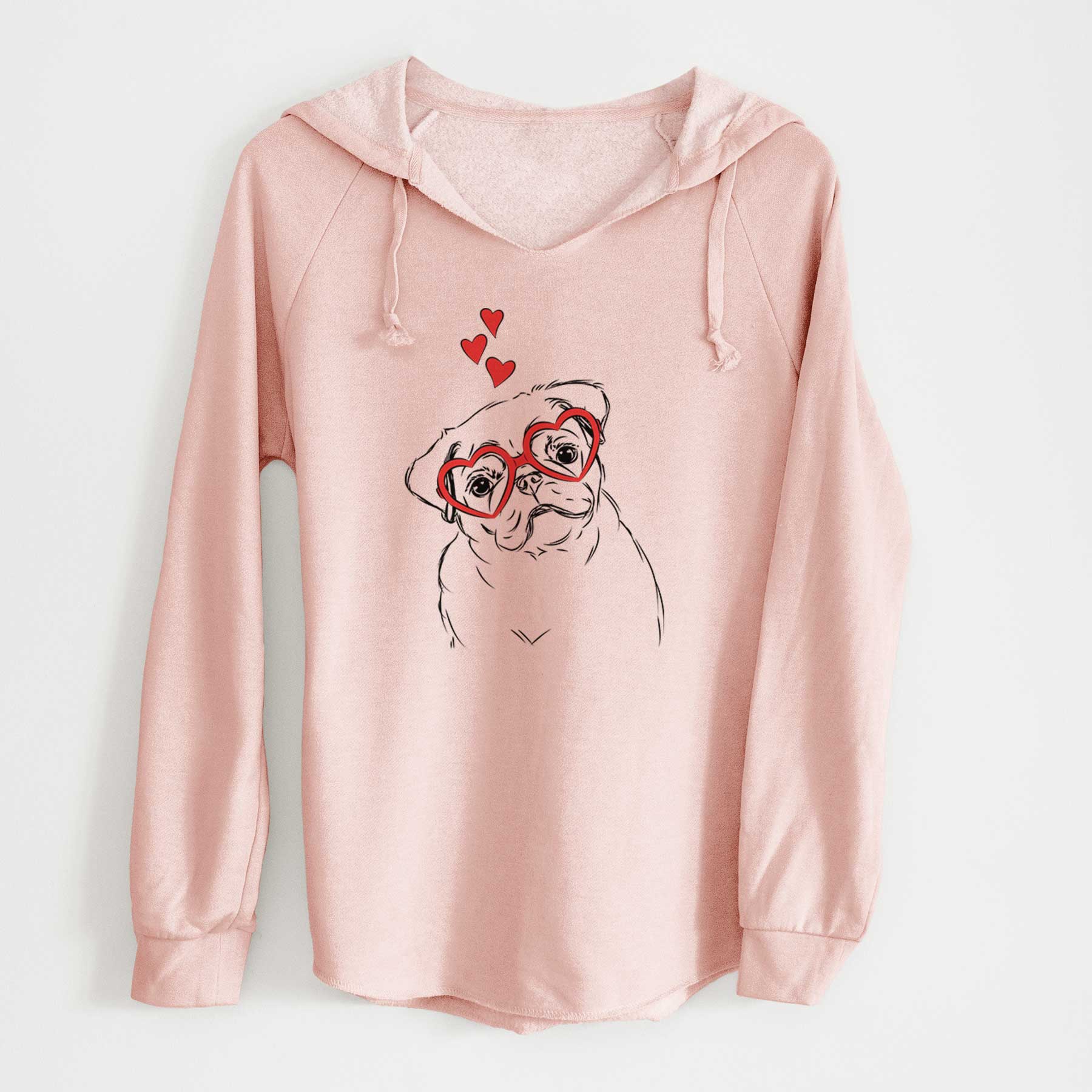 Valentine Otis the Pug - Cali Wave Hooded Sweatshirt