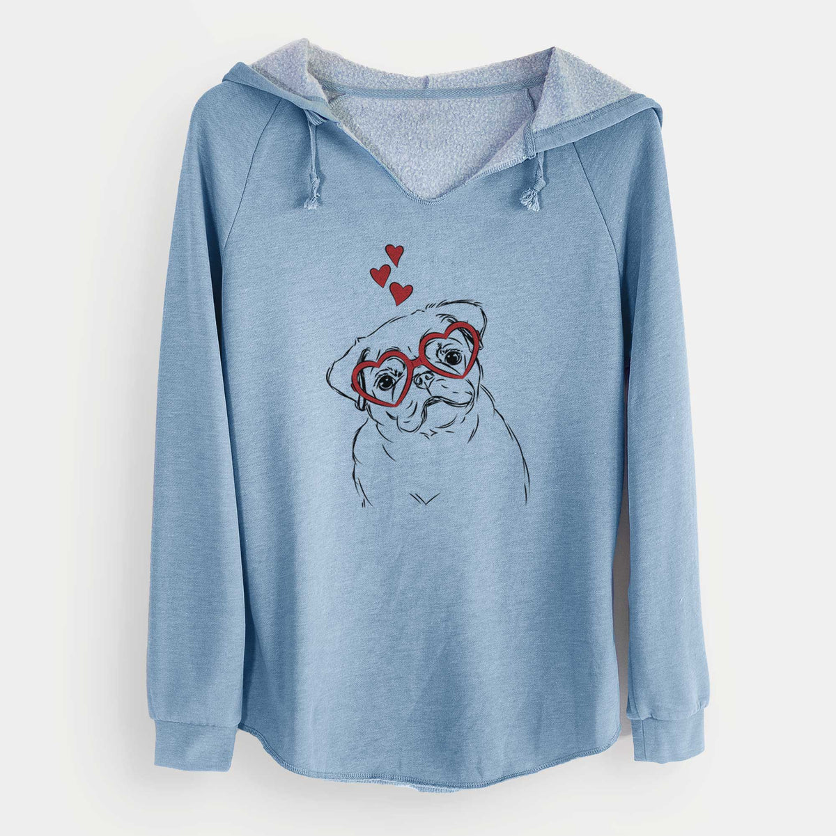 Valentine Otis the Pug - Cali Wave Hooded Sweatshirt