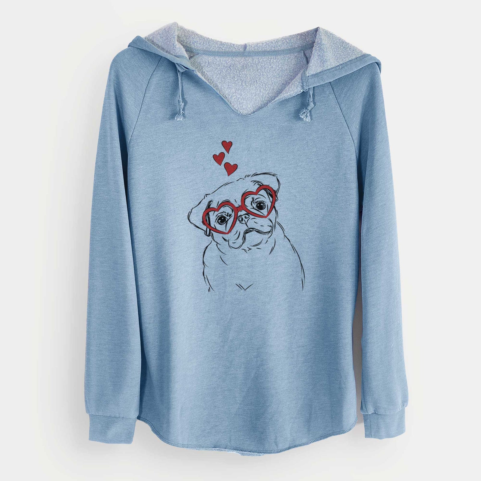 Valentine Otis the Pug - Cali Wave Hooded Sweatshirt
