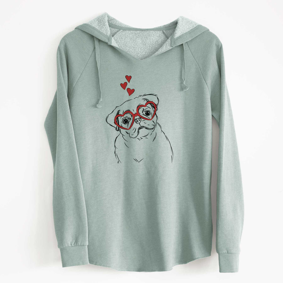 Valentine Otis the Pug - Cali Wave Hooded Sweatshirt