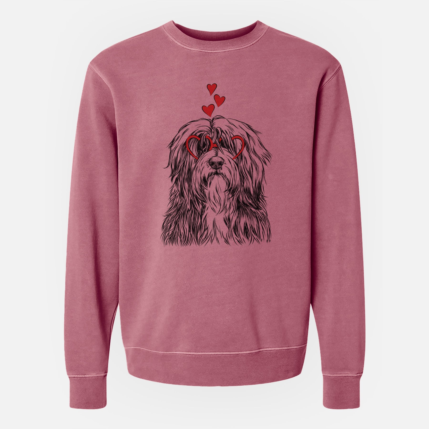 Valentine Otto the Polish Lowland Sheepdog - Unisex Pigment Dyed Crew Sweatshirt