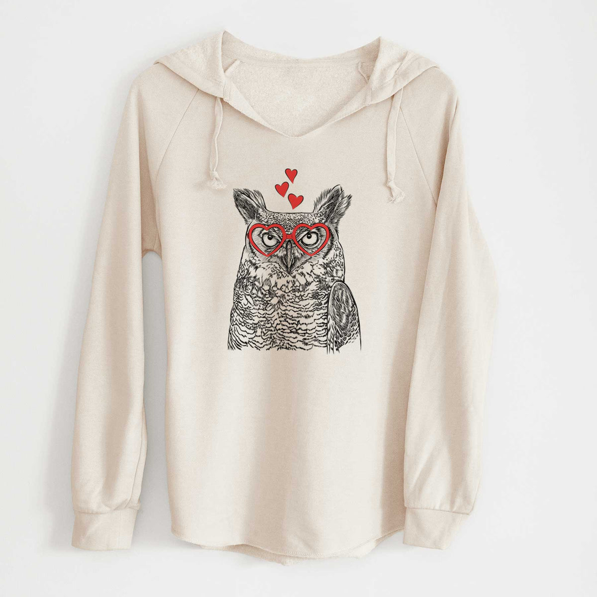 Valentine Ozwald the Grey Horned Owl - Cali Wave Hooded Sweatshirt