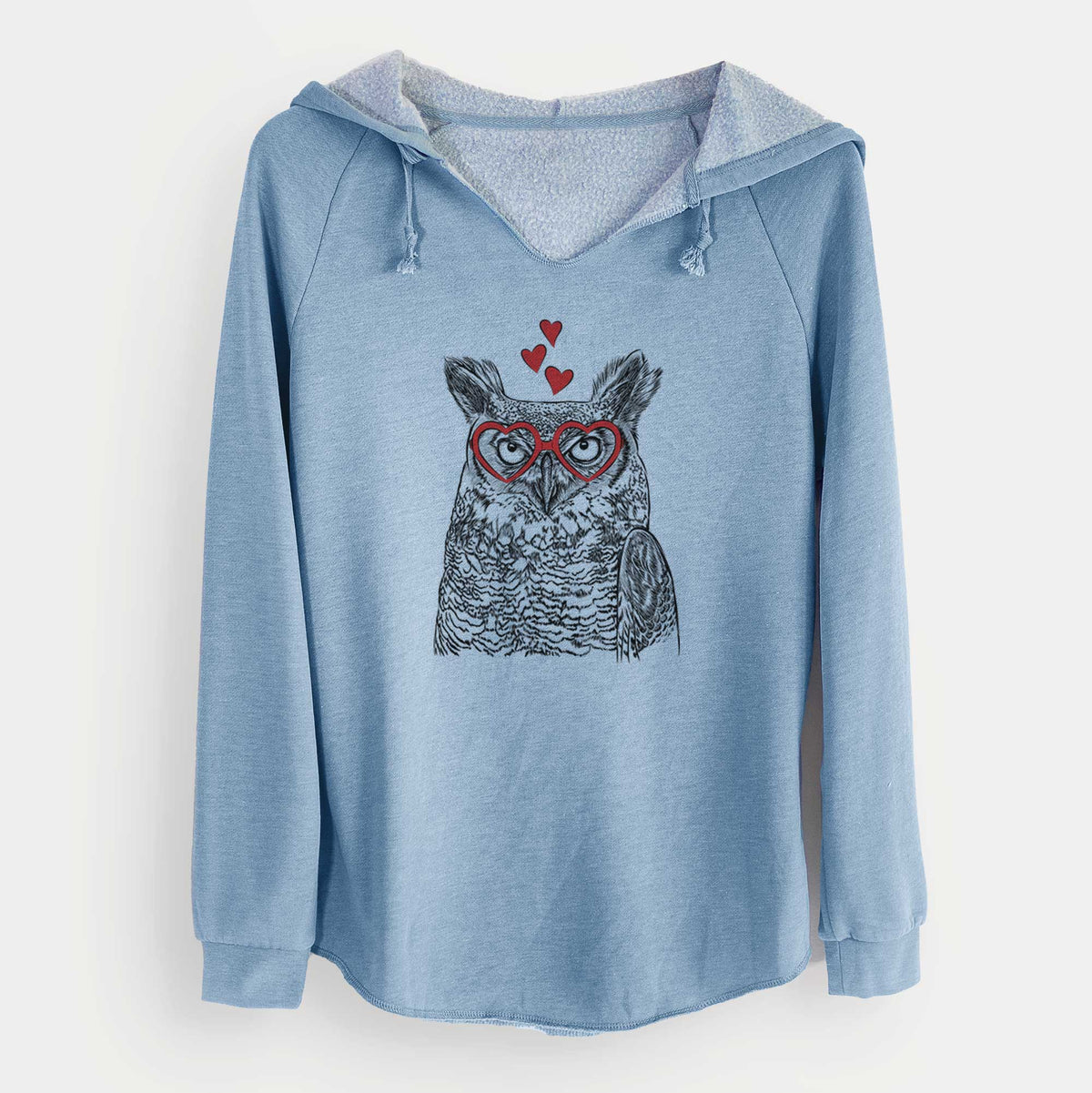 Valentine Ozwald the Grey Horned Owl - Cali Wave Hooded Sweatshirt