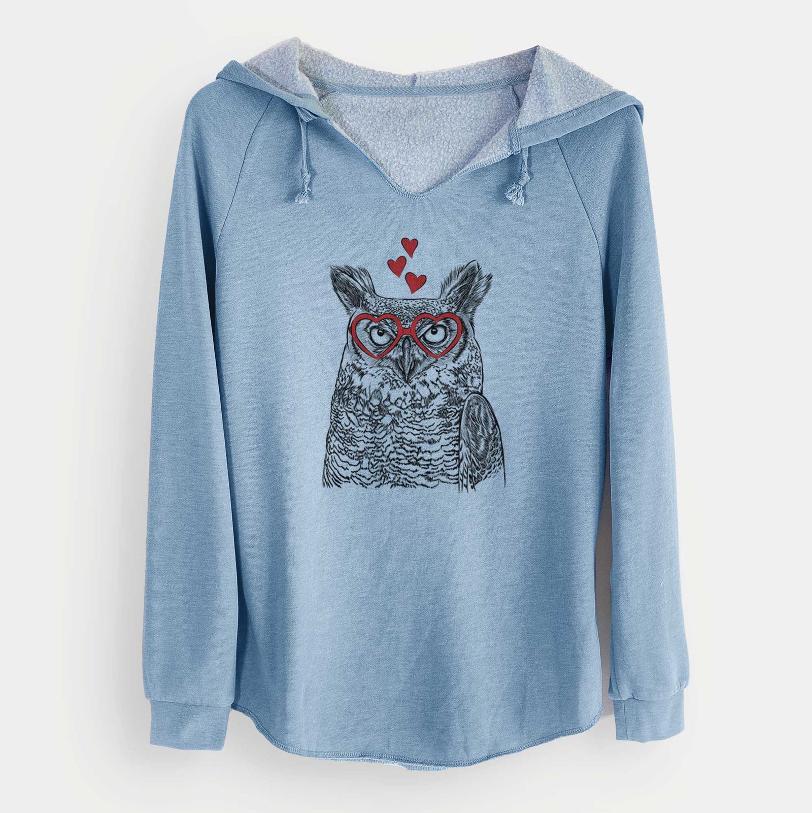 Valentine Ozwald the Grey Horned Owl - Cali Wave Hooded Sweatshirt