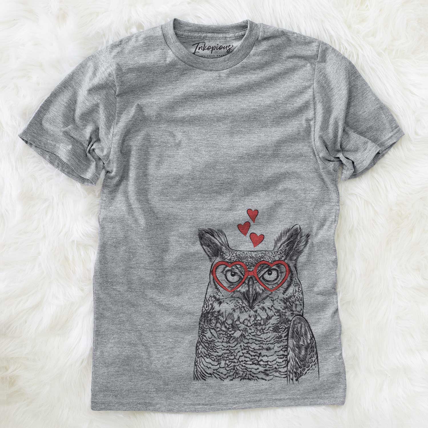 Valentine Ozwald the Grey Horned Owl - Unisex Crewneck