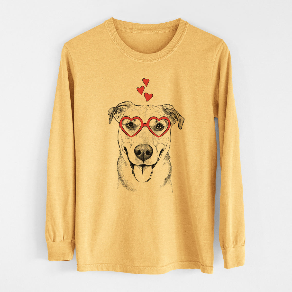 Valentine Padre the Pitbull Mix - Heavyweight 100% Cotton Long Sleeve