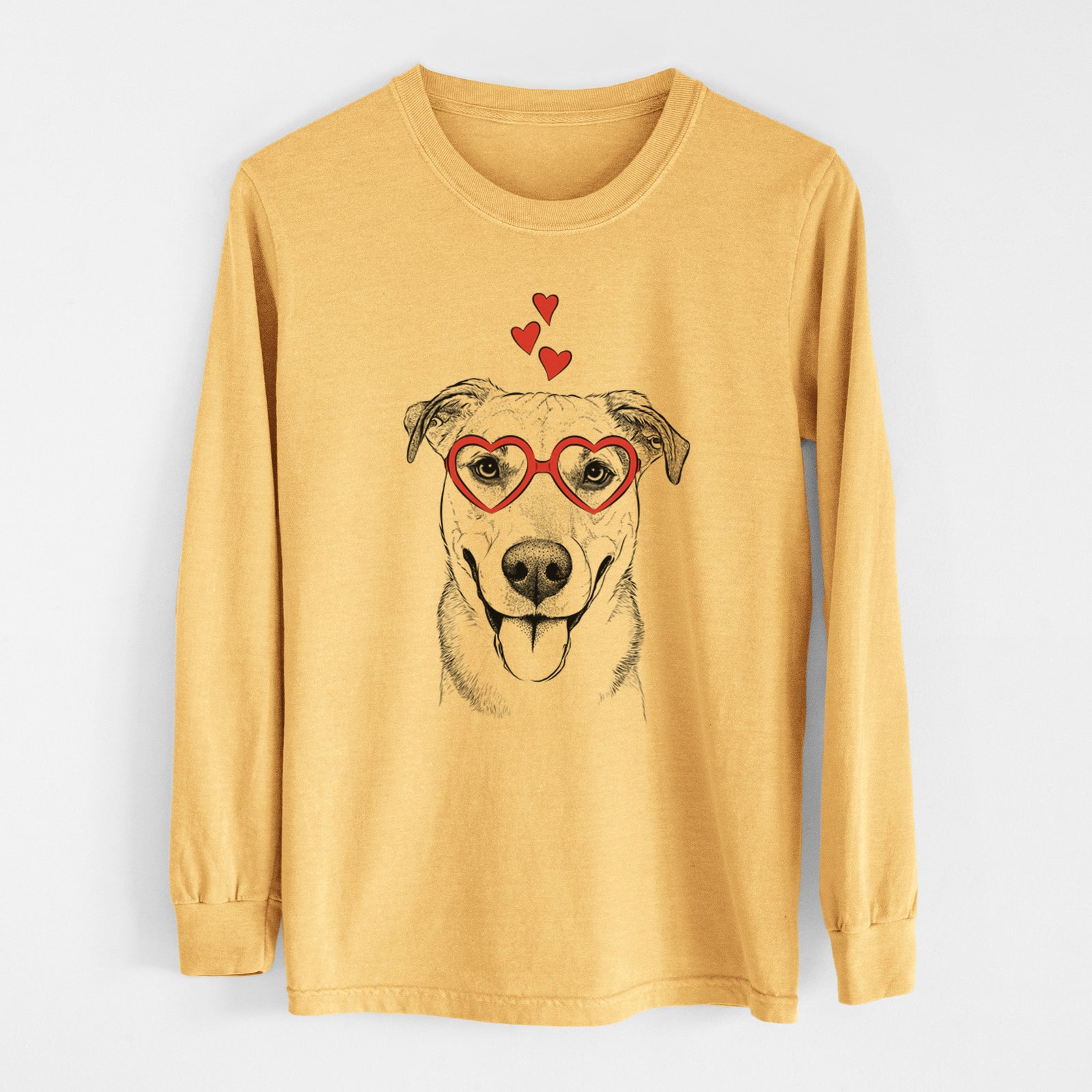 Valentine Padre the Pitbull Mix - Heavyweight 100% Cotton Long Sleeve